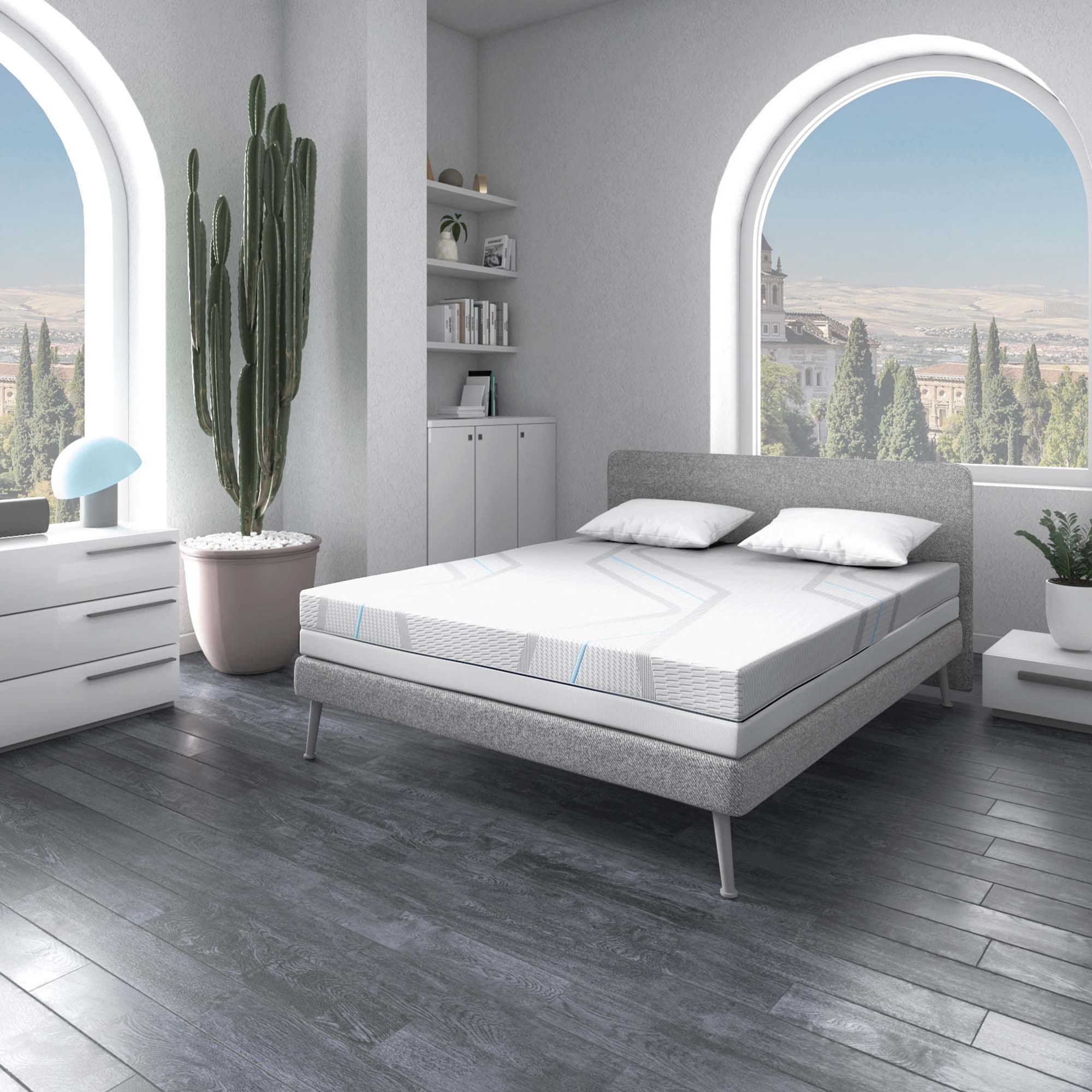 Materasso 100% in memory foam a doppio strato traspirante altezza 23 Cm Kaysa Solar