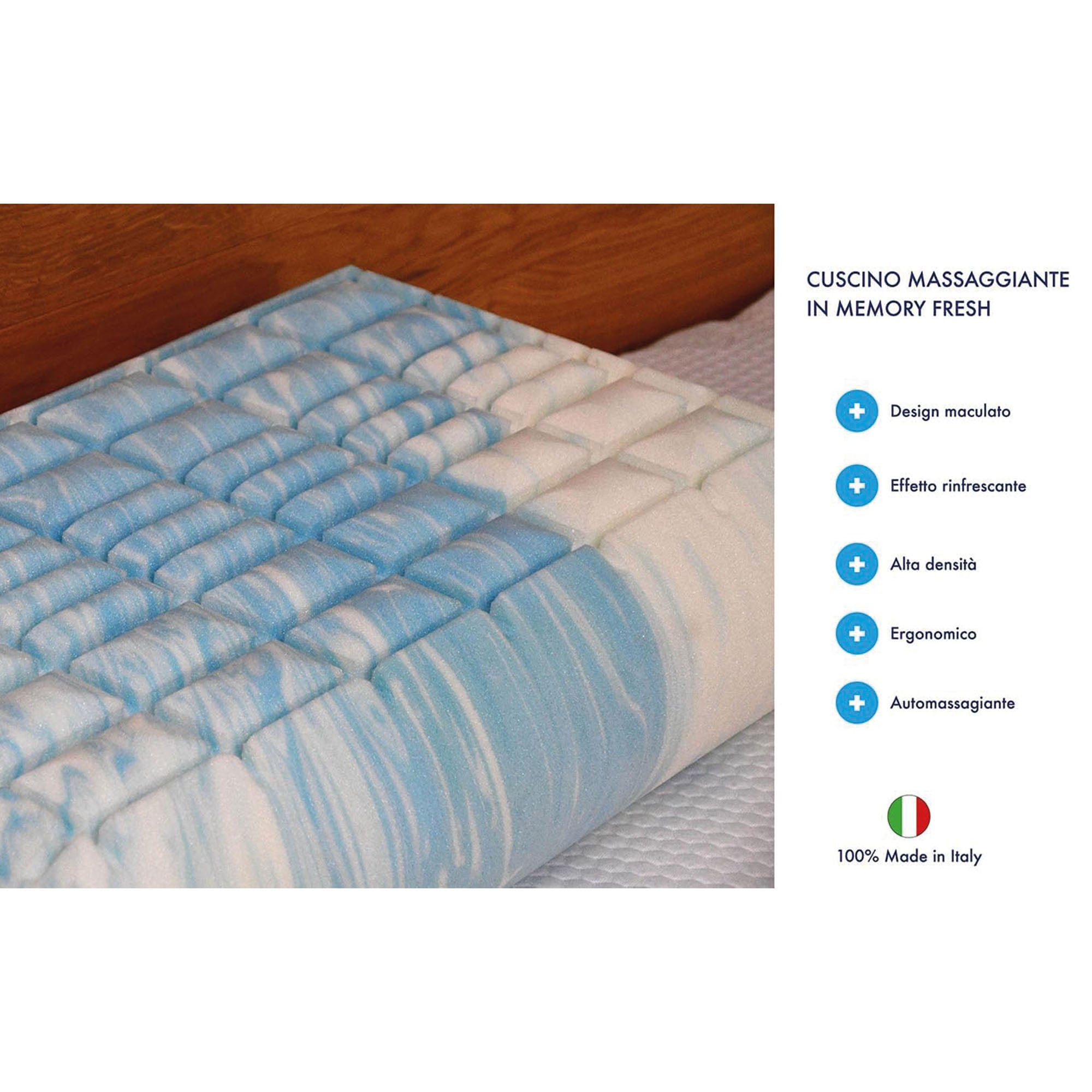 Cuscino Massaggiante Antireflusso Alto 18 Cm Semi-Rigido Memory Foam HD - Nuvole di Sonno