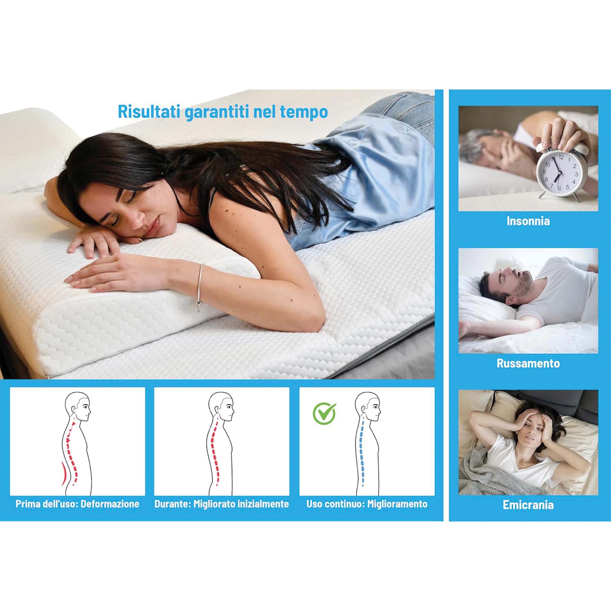 Cuscino Cervicale Traspirante in Memory Foam HD - Nuvole di Sonno