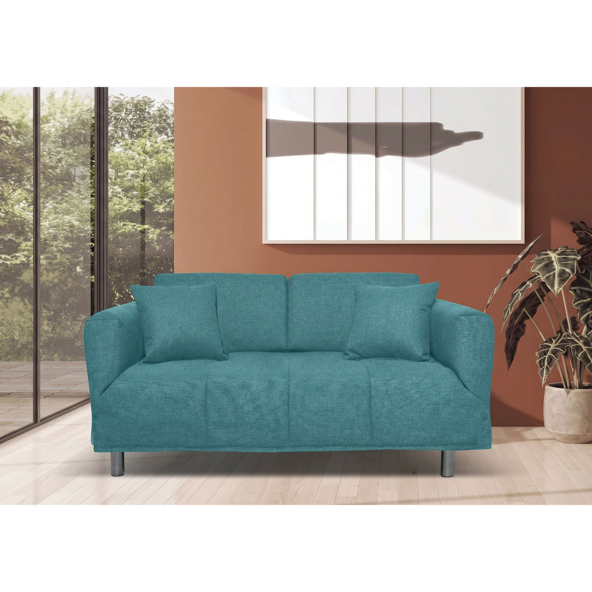 Divano Letto Levis con Materasso 10cm, sfoderabile, 2 cuscini omaggio, Made in Italy