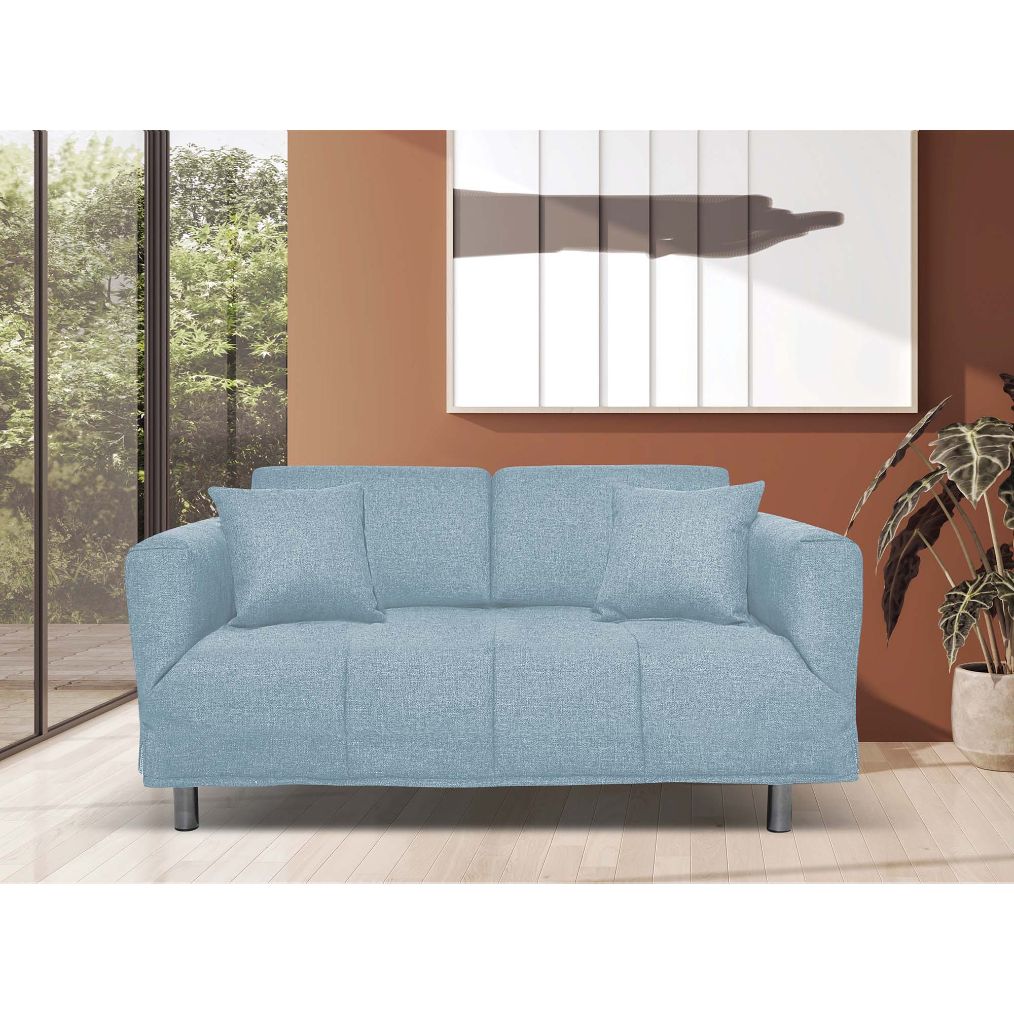 Divano Letto Levis con Materasso 10cm, sfoderabile, 2 cuscini omaggio, Made in Italy