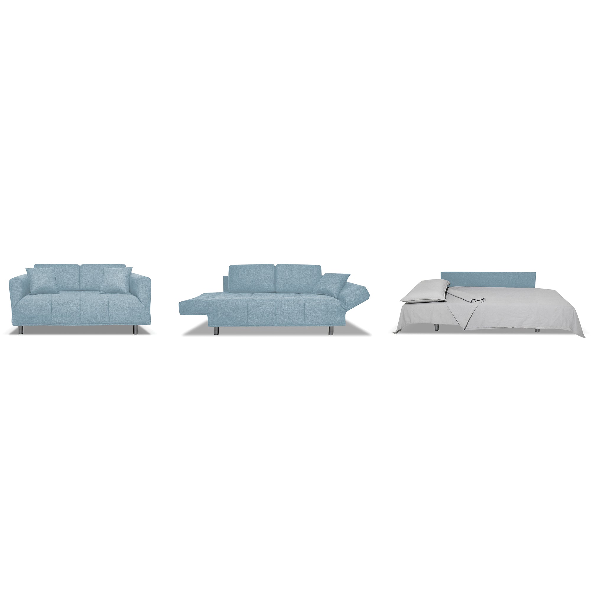 Divano Letto Levis con Materasso 10cm, sfoderabile, 2 cuscini omaggio, Made in Italy