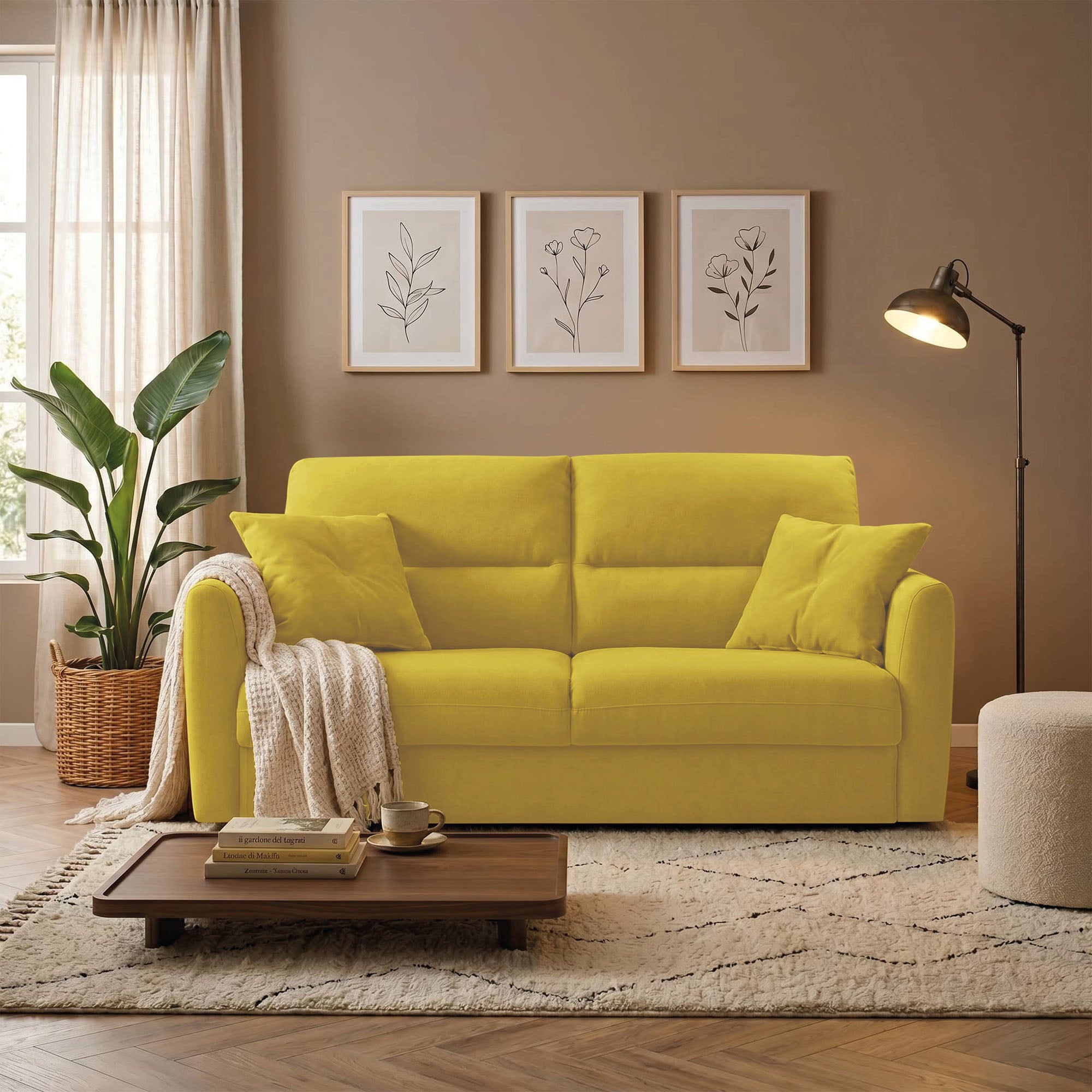 Divano Letto Lucy 3 Posti con Materasso 18 cm Made in Italy