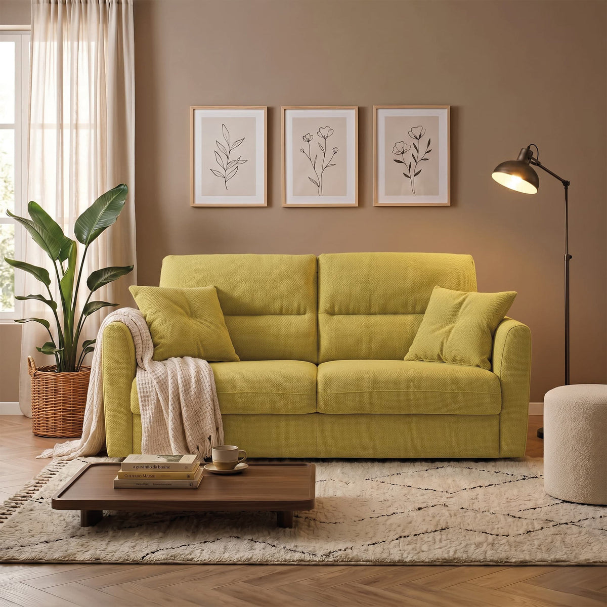 Divano Letto Lucy 3 Posti con Materasso 18 cm Made in Italy