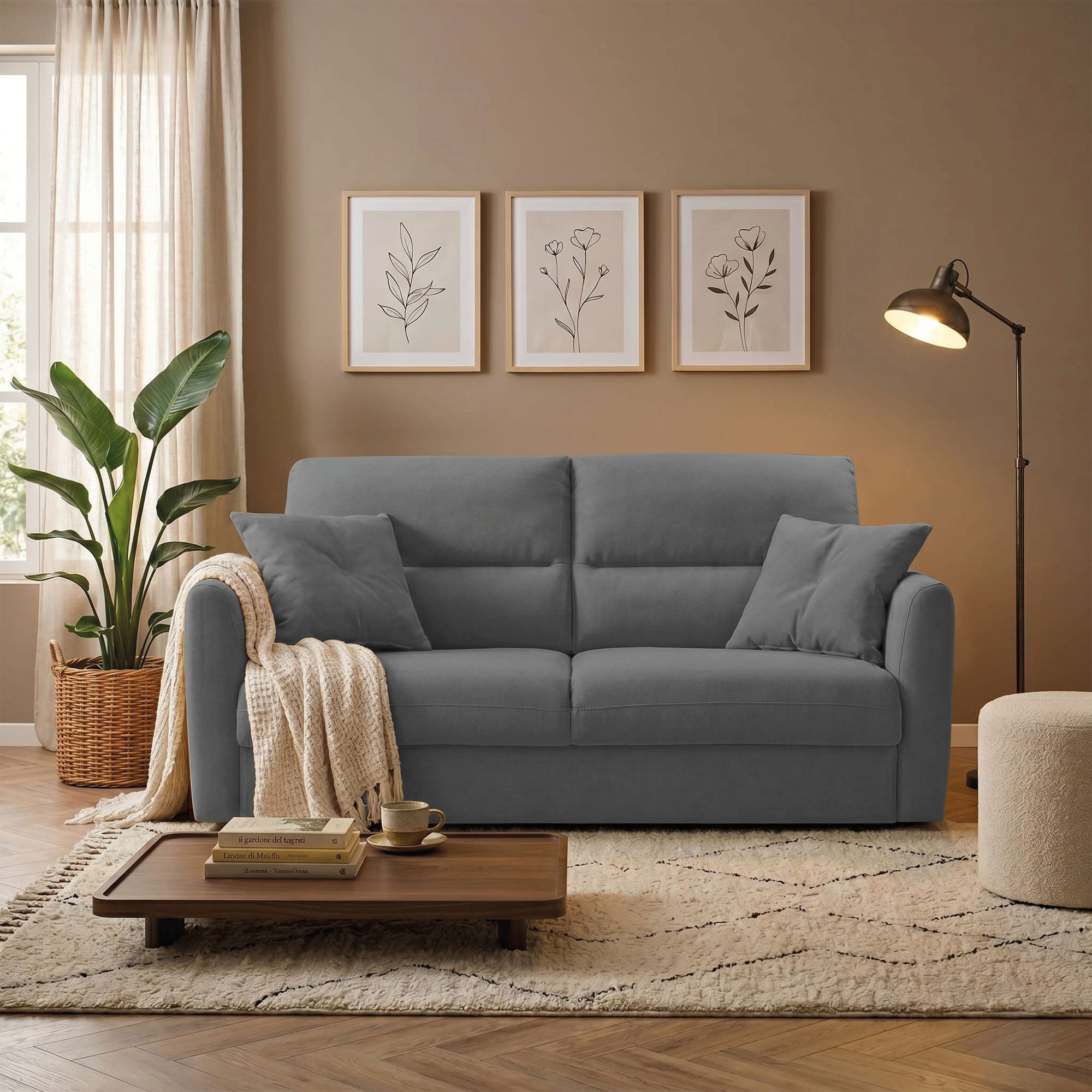 Divano Letto Lucy 3 Posti con Materasso 18 cm Made in Italy