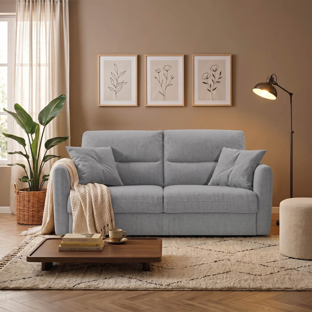 Divano Letto Lucy 3 Posti con Materasso 18 cm Made in Italy