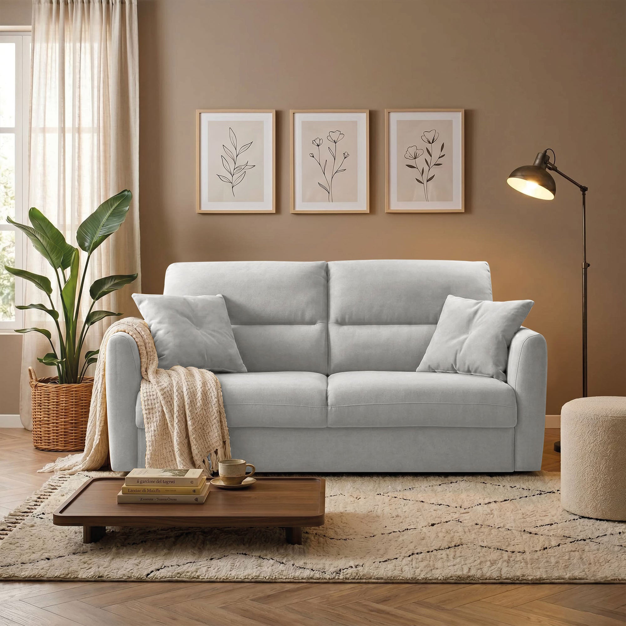 Divano Letto Lucy 3 Posti con Materasso 18 cm Made in Italy