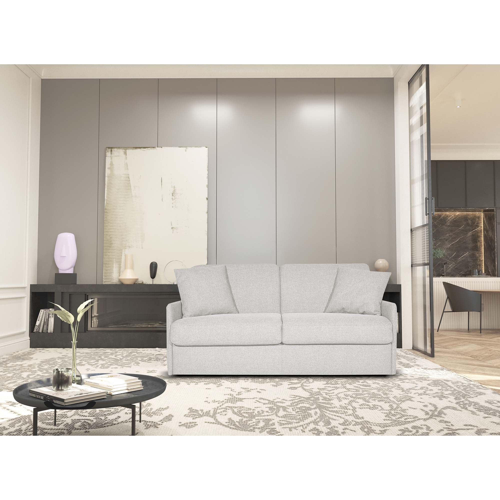 Divano letto Dalila con Materasso, sfoderabile, Made in Italy