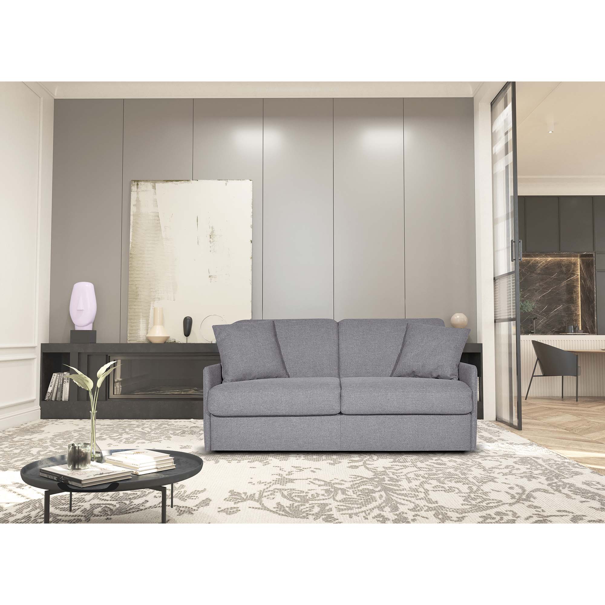 Divano letto Dalila con Materasso, sfoderabile, Made in Italy