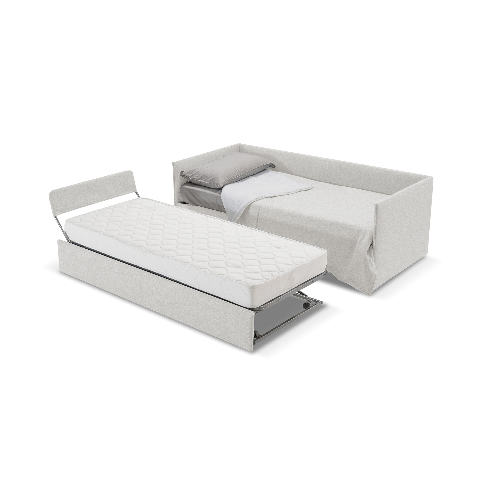 Divano letto Double con Materasso, sfoderabile, 2 cuscini omaggio, Made in Italy