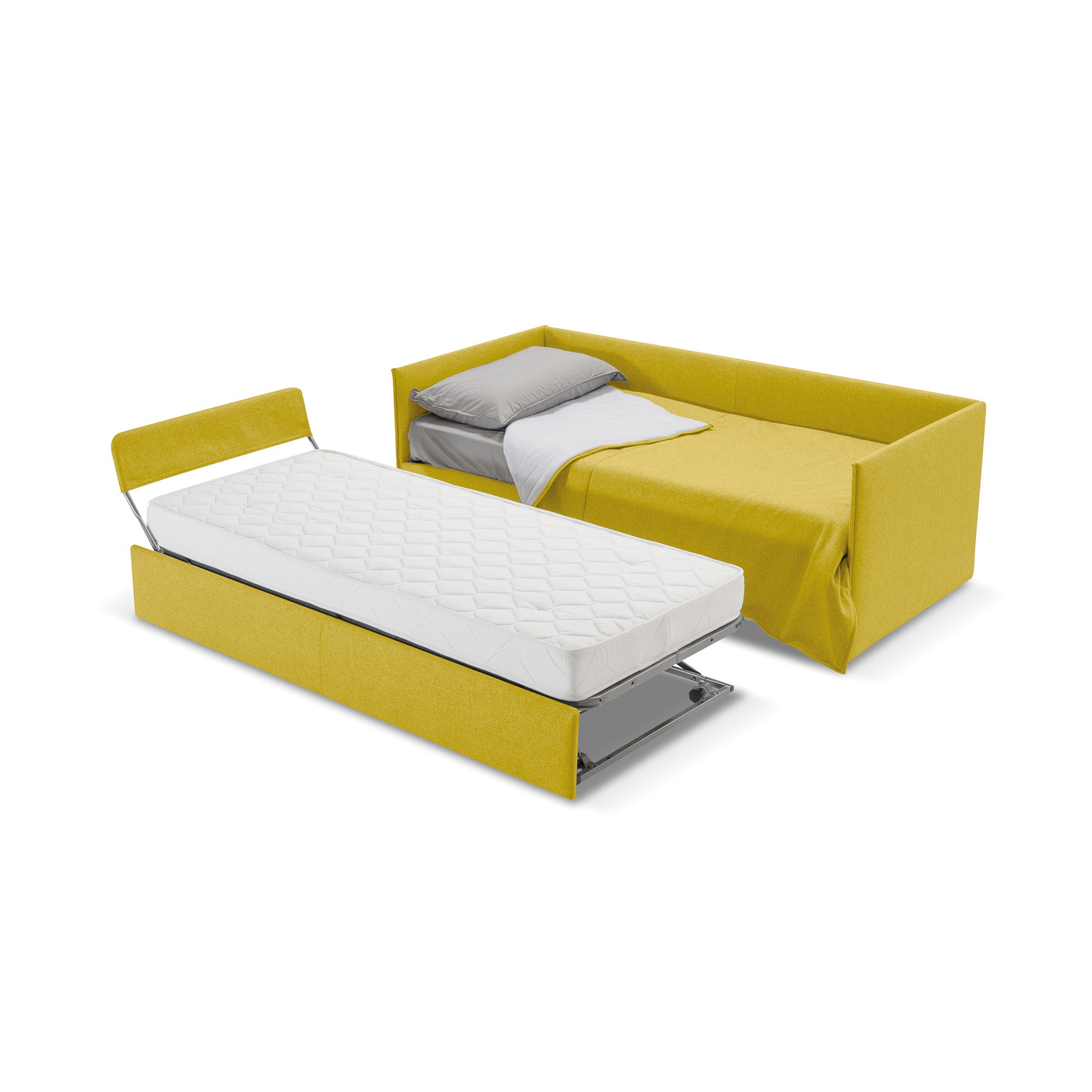 Divano letto Double con Materasso, sfoderabile, 2 cuscini omaggio, Made in Italy
