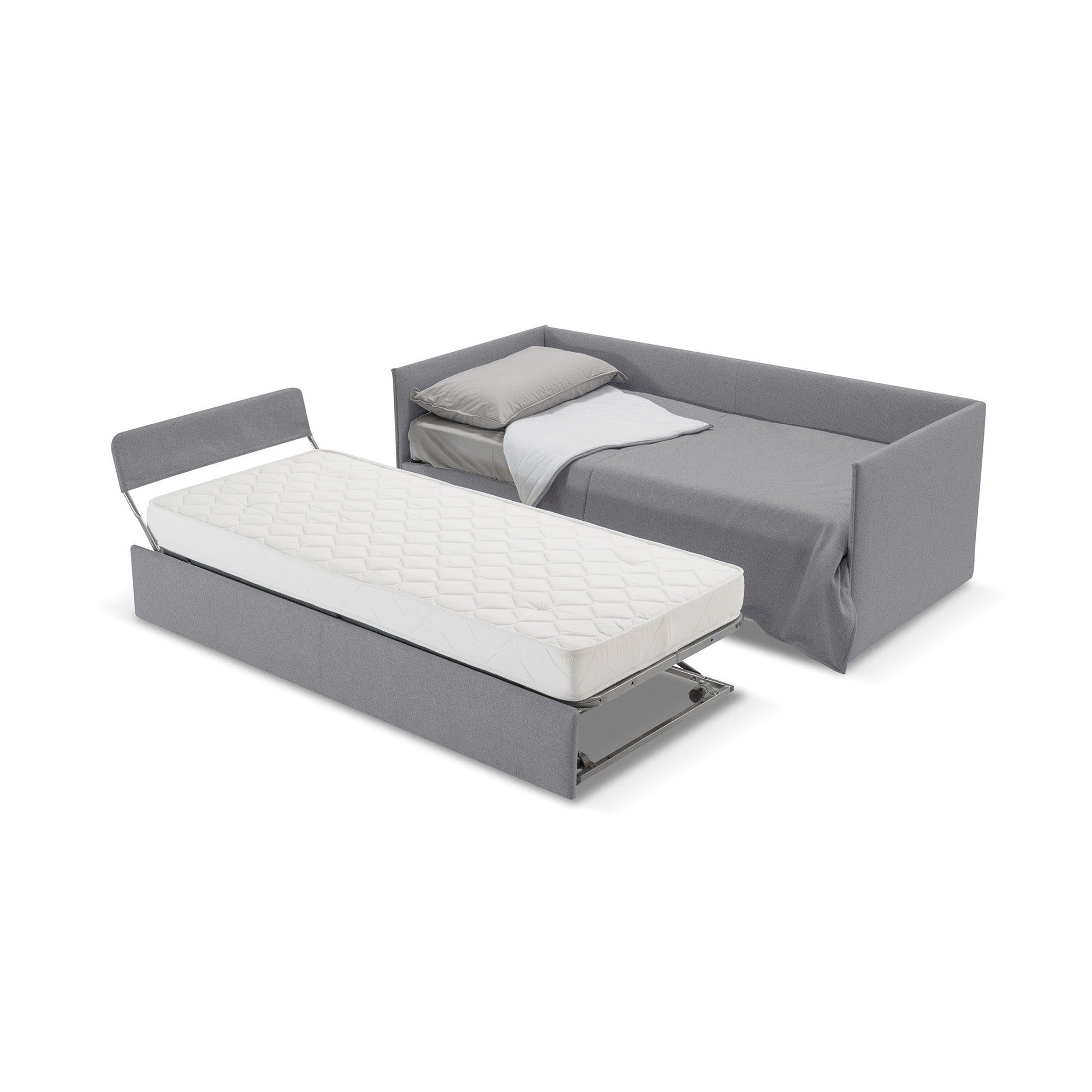 Divano letto Double con Materasso, sfoderabile, 2 cuscini omaggio, Made in Italy