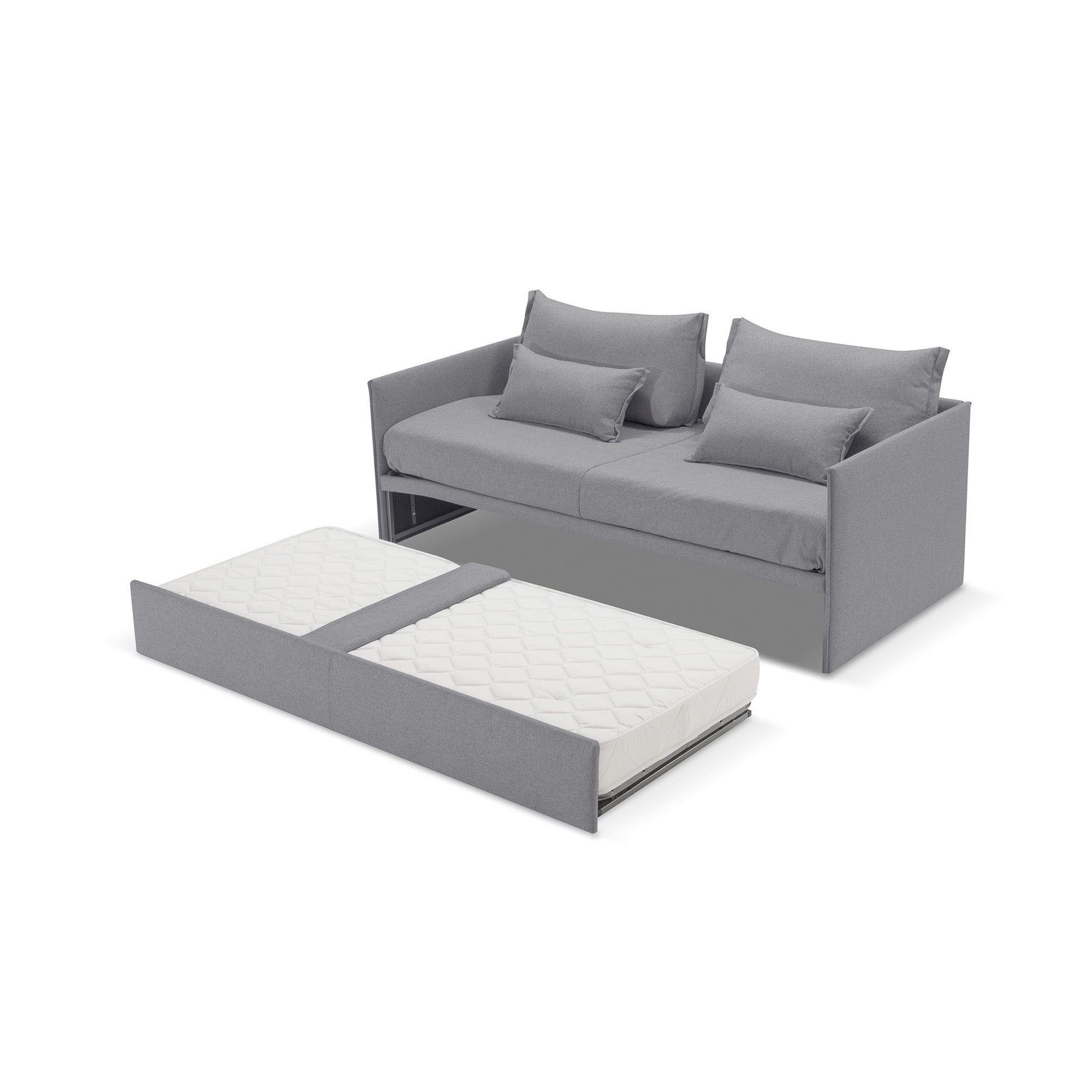 Divano letto Double con Materasso, sfoderabile, 2 cuscini omaggio, Made in Italy