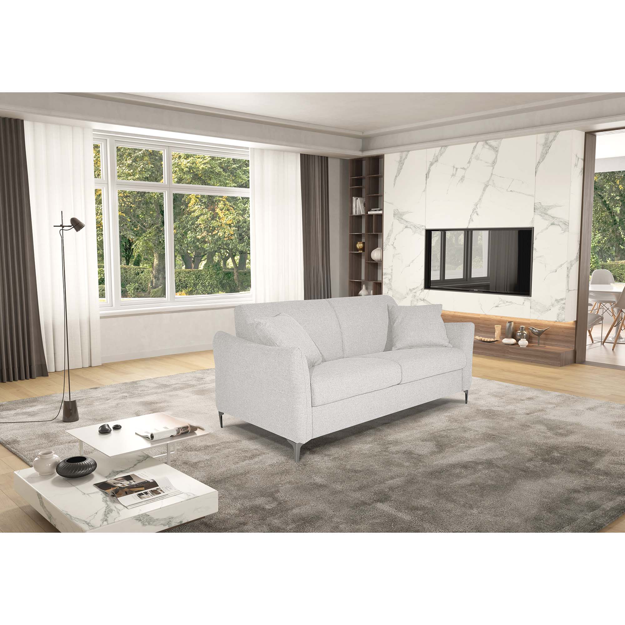 Divano letto Erisea con Materasso, sfoderabile, Made in Italy