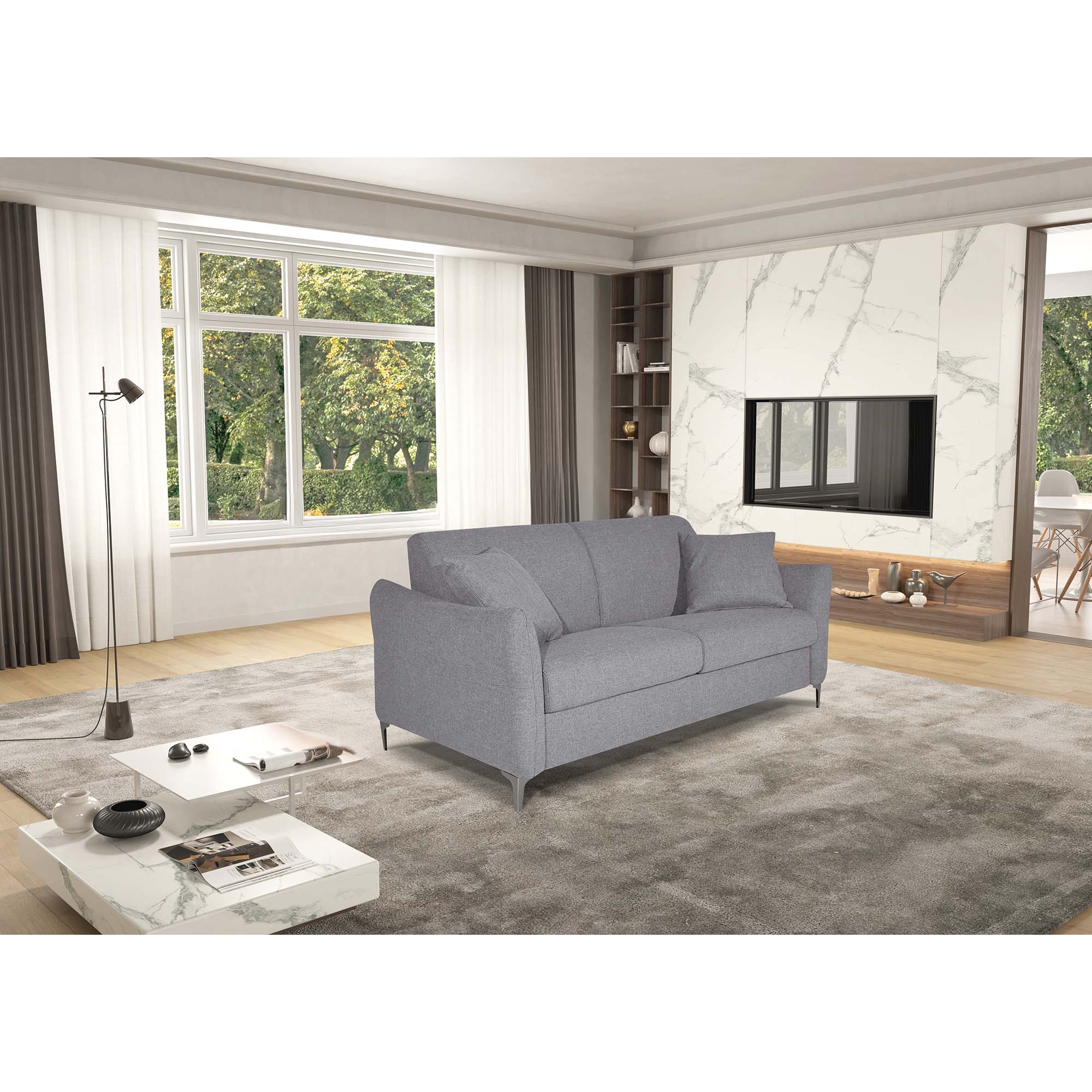 Divano letto Erisea con Materasso, sfoderabile, Made in Italy