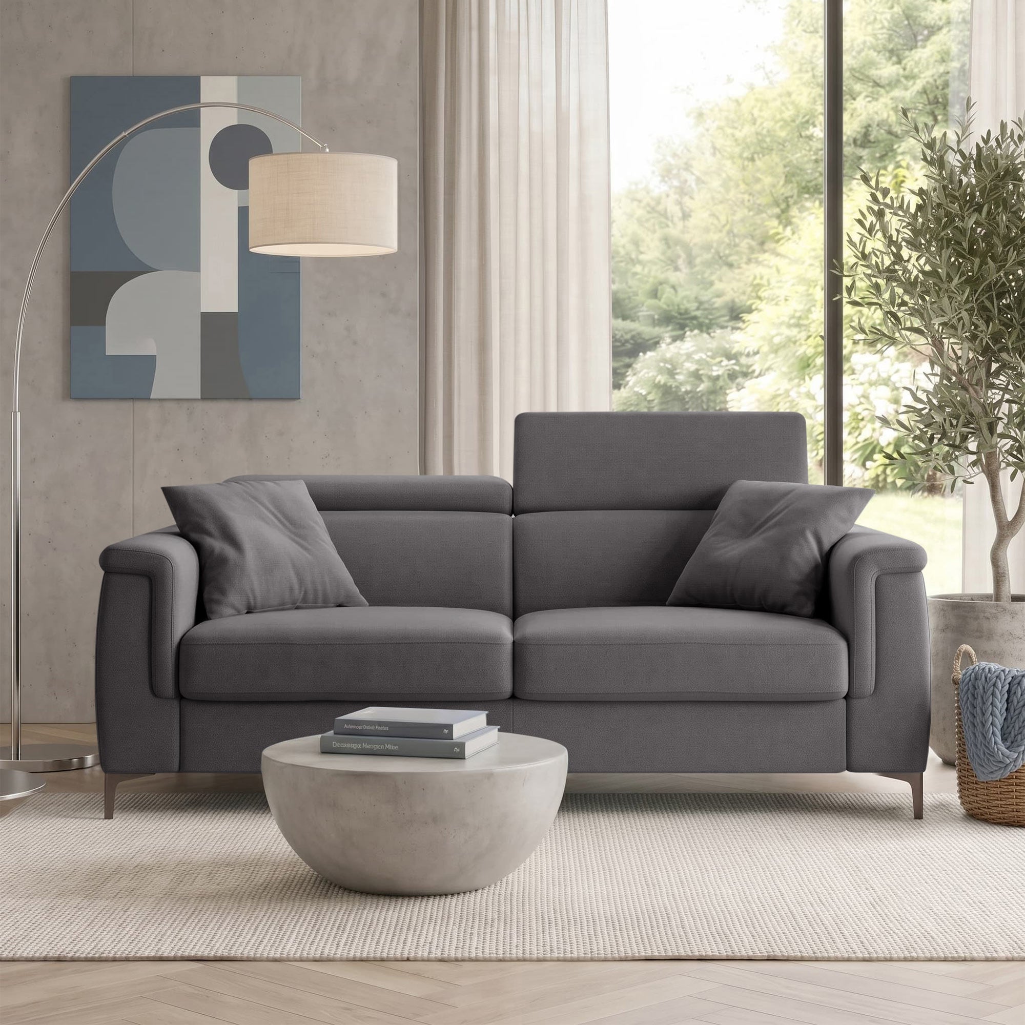 Divano letto John con Materasso 18cm, sfoderabile, Made in Italy