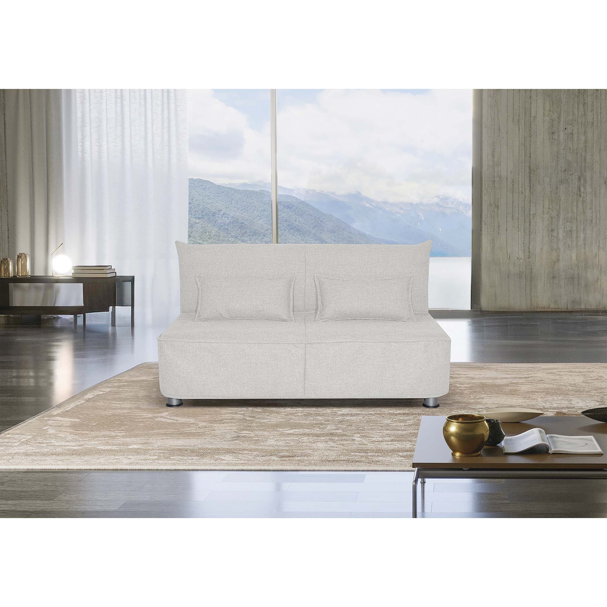 Divano letto Levante con Materasso, sfoderabile, 2 cuscini omaggio, Made in Italy