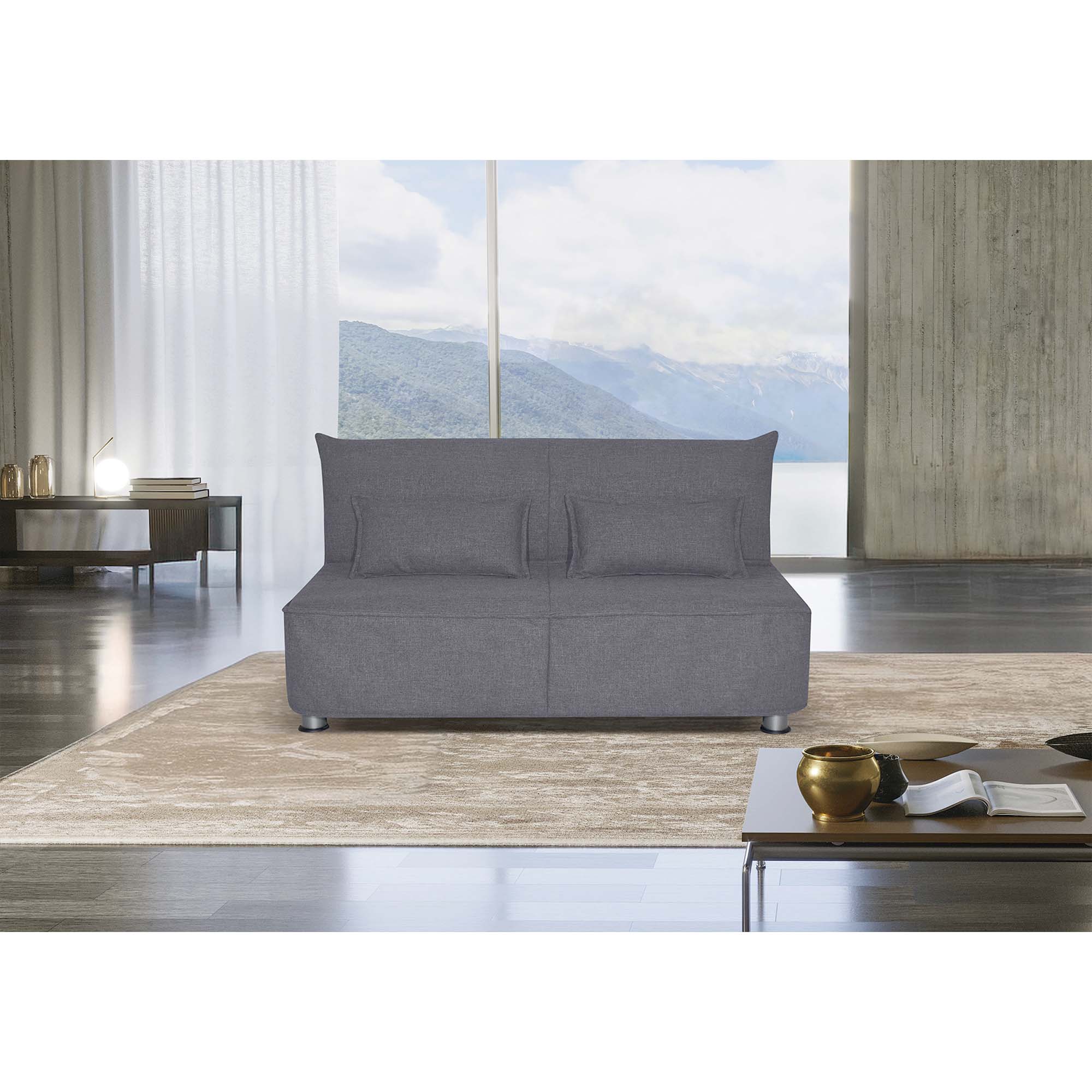Divano letto Levante con Materasso, sfoderabile, 2 cuscini omaggio, Made in Italy