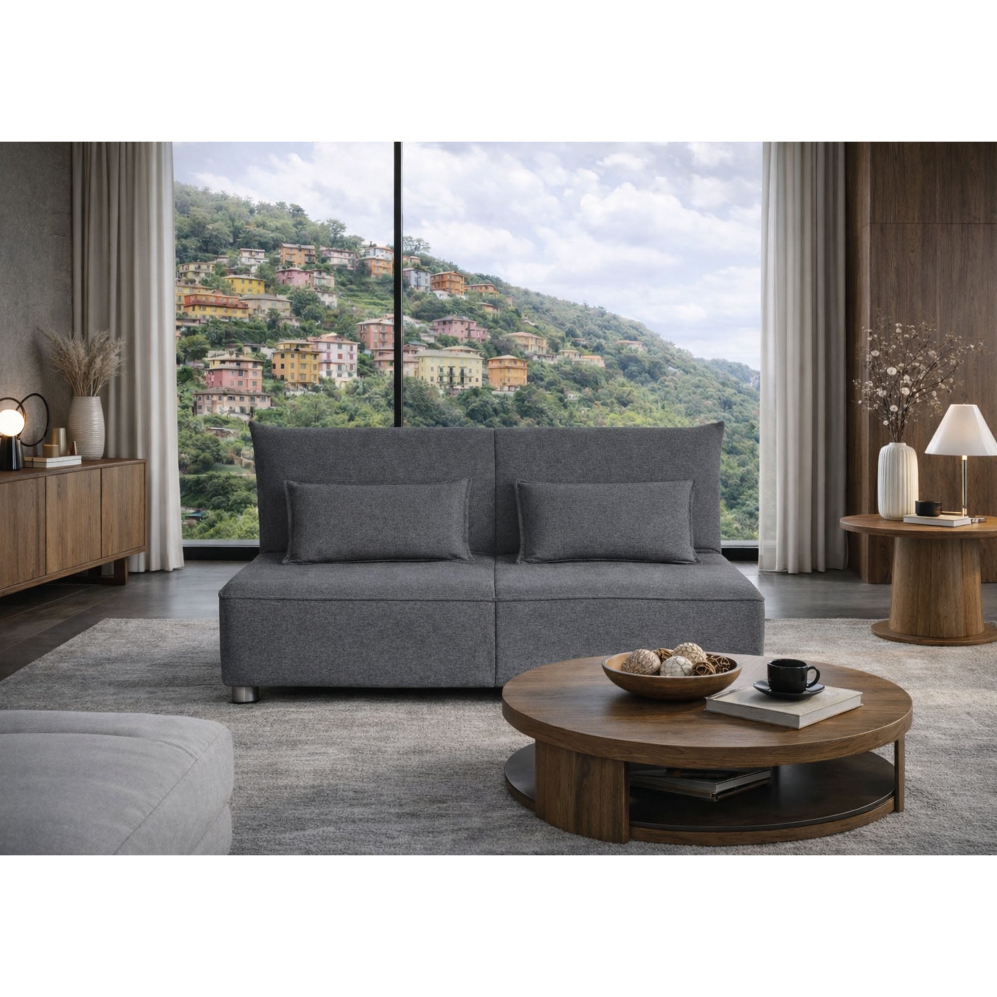 Divano letto Levante con Materasso 11cm, sfoderabile, 2 cuscini omaggio, Made in Italy