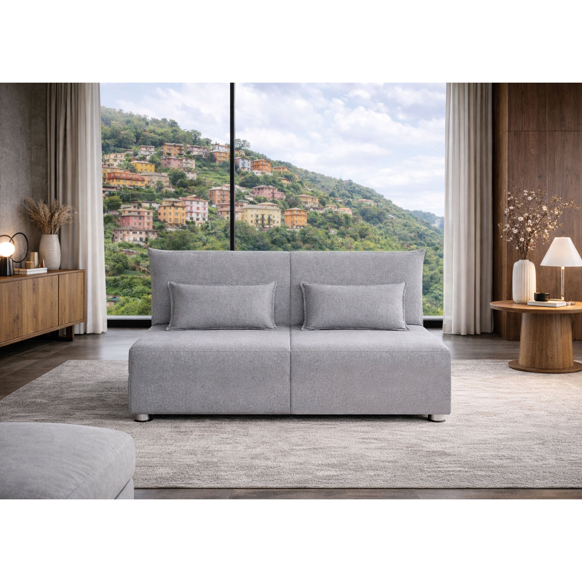Divano letto Levante con Materasso 11cm, sfoderabile, 2 cuscini omaggio, Made in Italy
