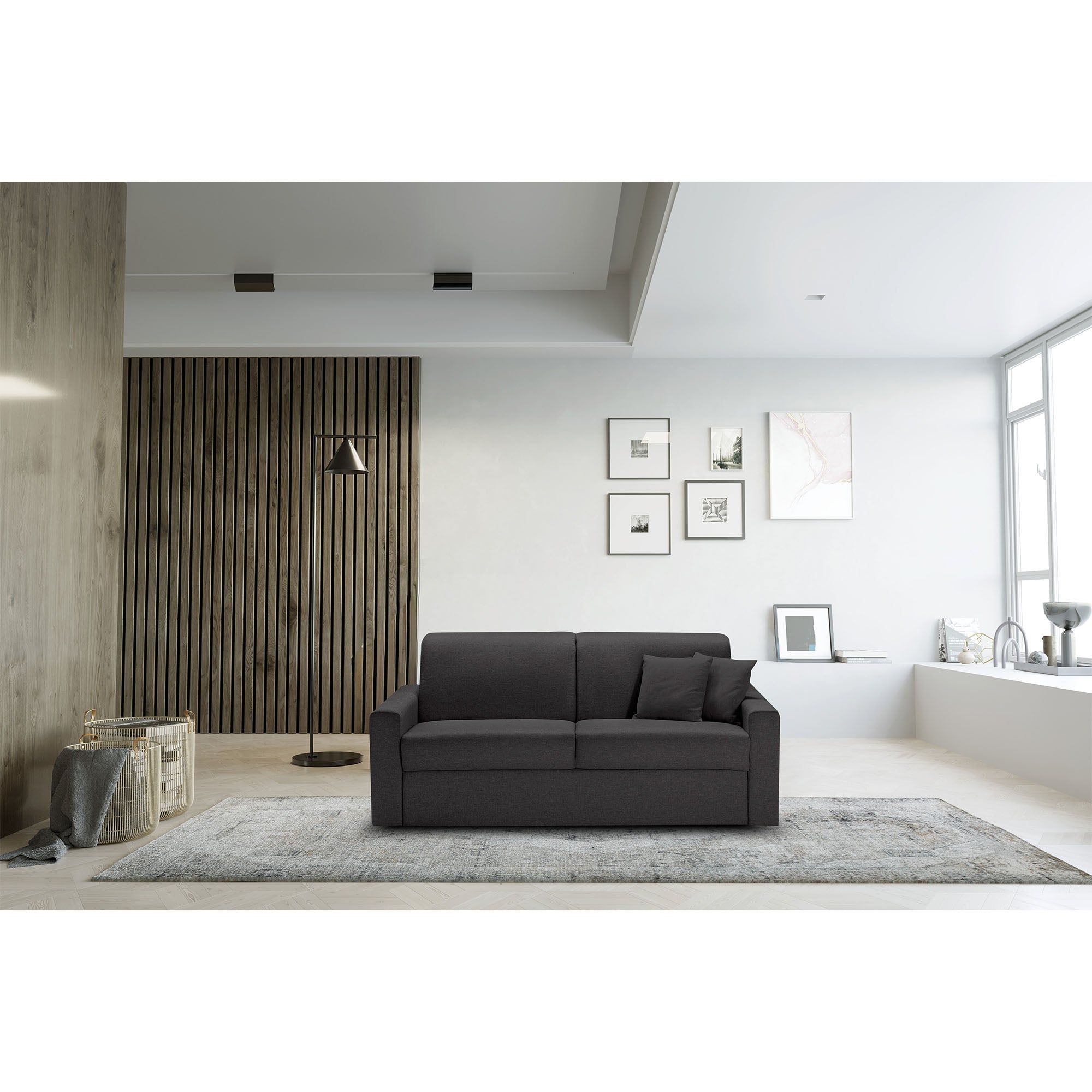 Divano letto Oregon con Materasso, sfoderabile, Made in Italy