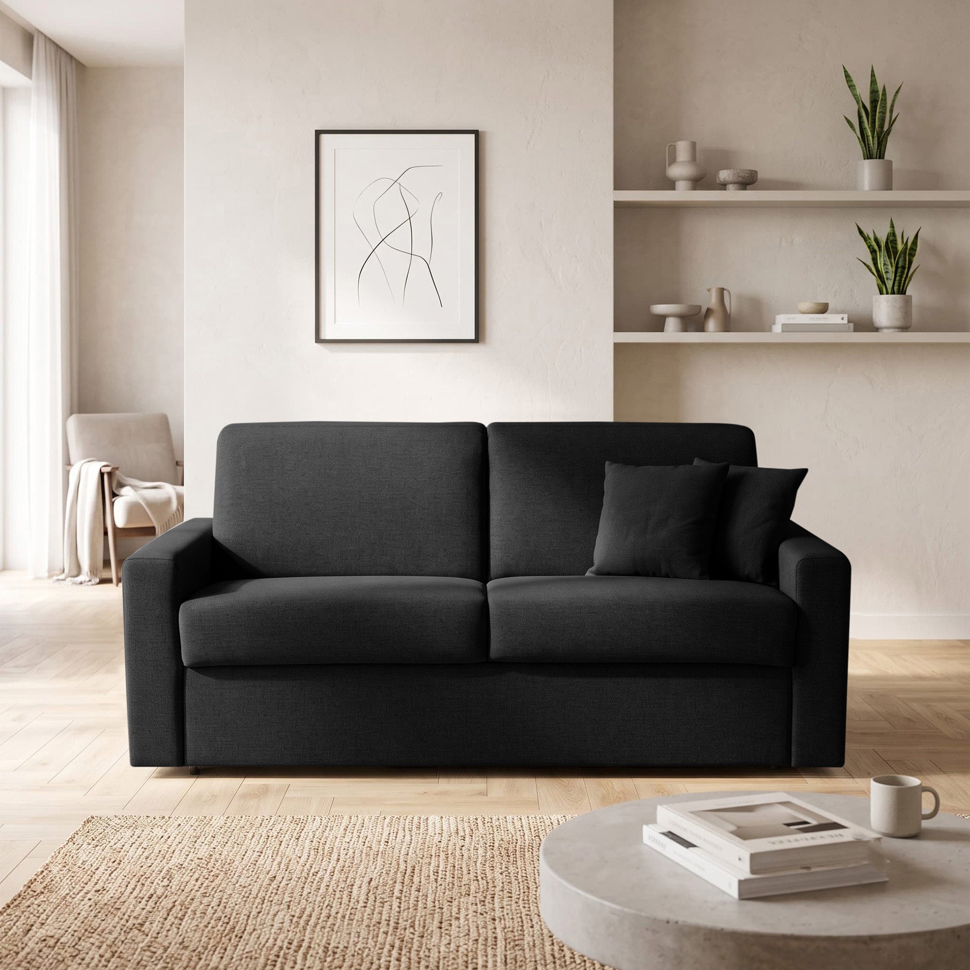 Divano letto Oregon con Materasso 14cm, sfoderabile, Made in Italy