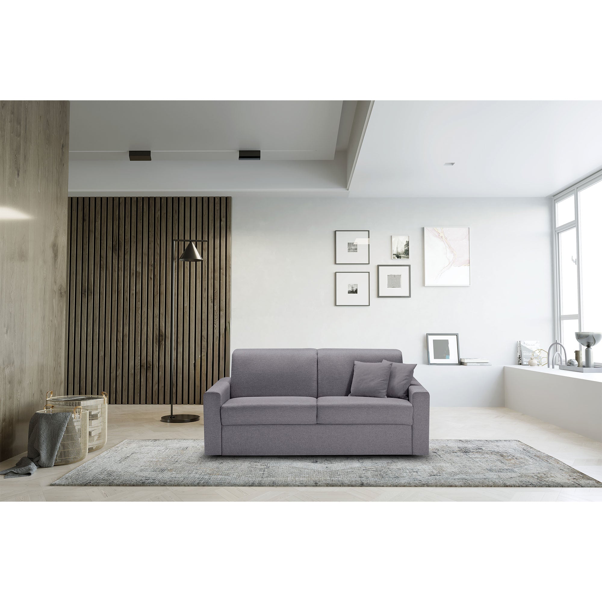 Divano letto Oregon con Materasso, sfoderabile, Made in Italy