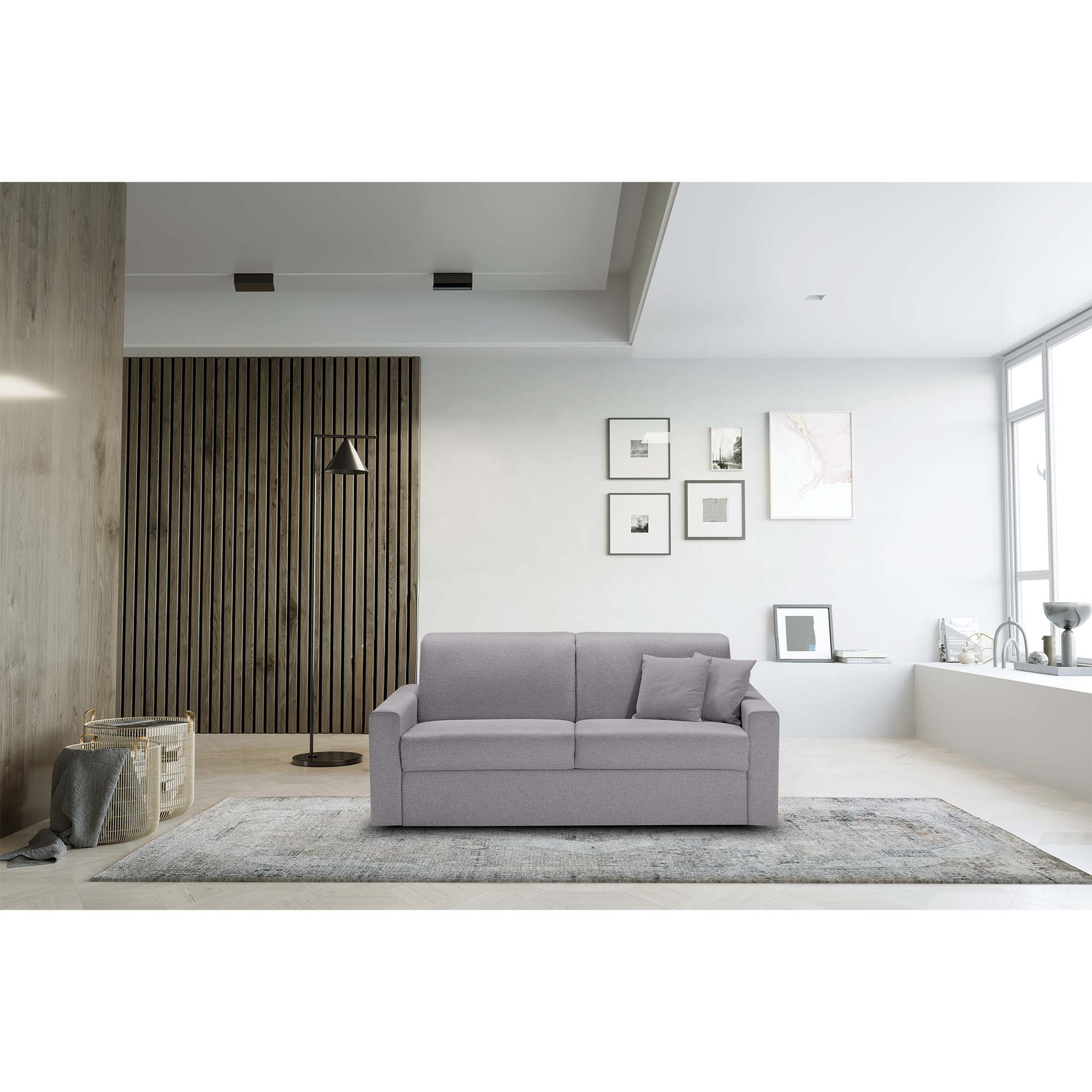 Divano letto Oregon con Materasso, sfoderabile, Made in Italy