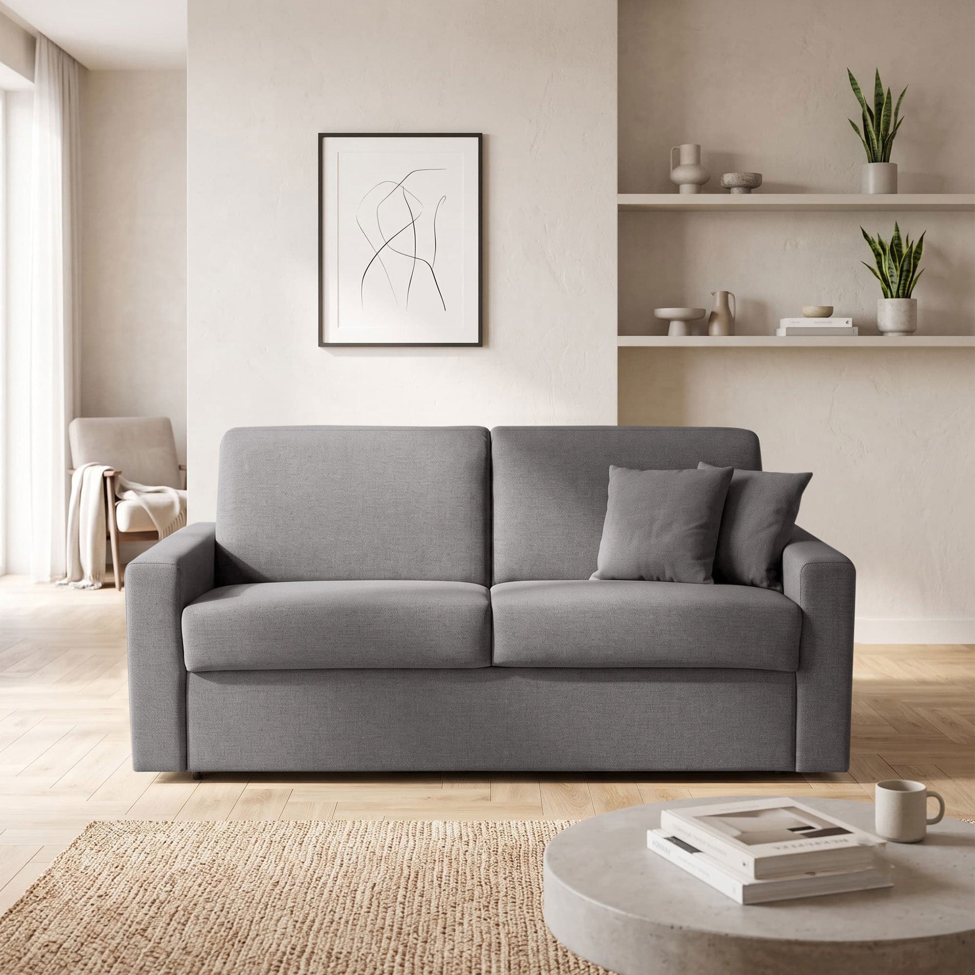 Divano letto Oregon con Materasso 14cm, sfoderabile, Made in Italy