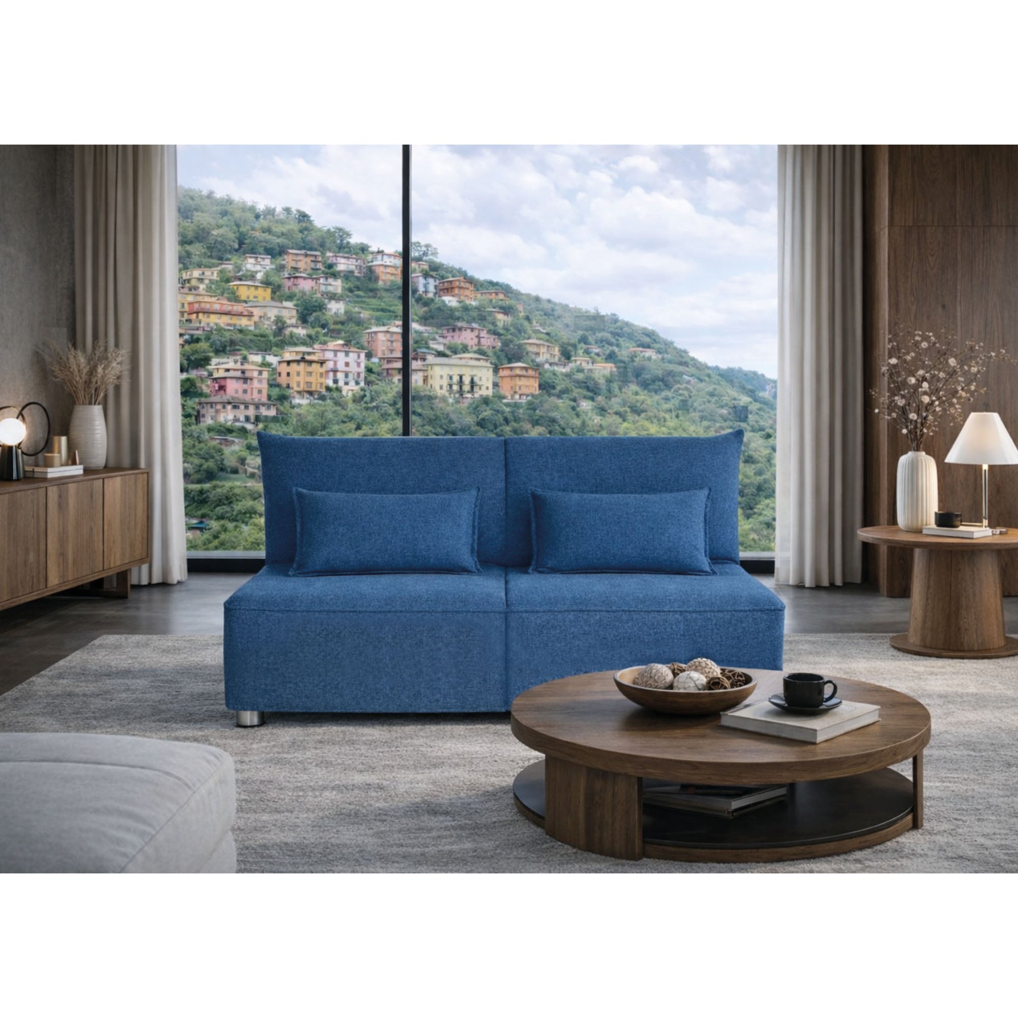 Divano letto Levante con Materasso 11cm, sfoderabile, 2 cuscini omaggio, Made in Italy