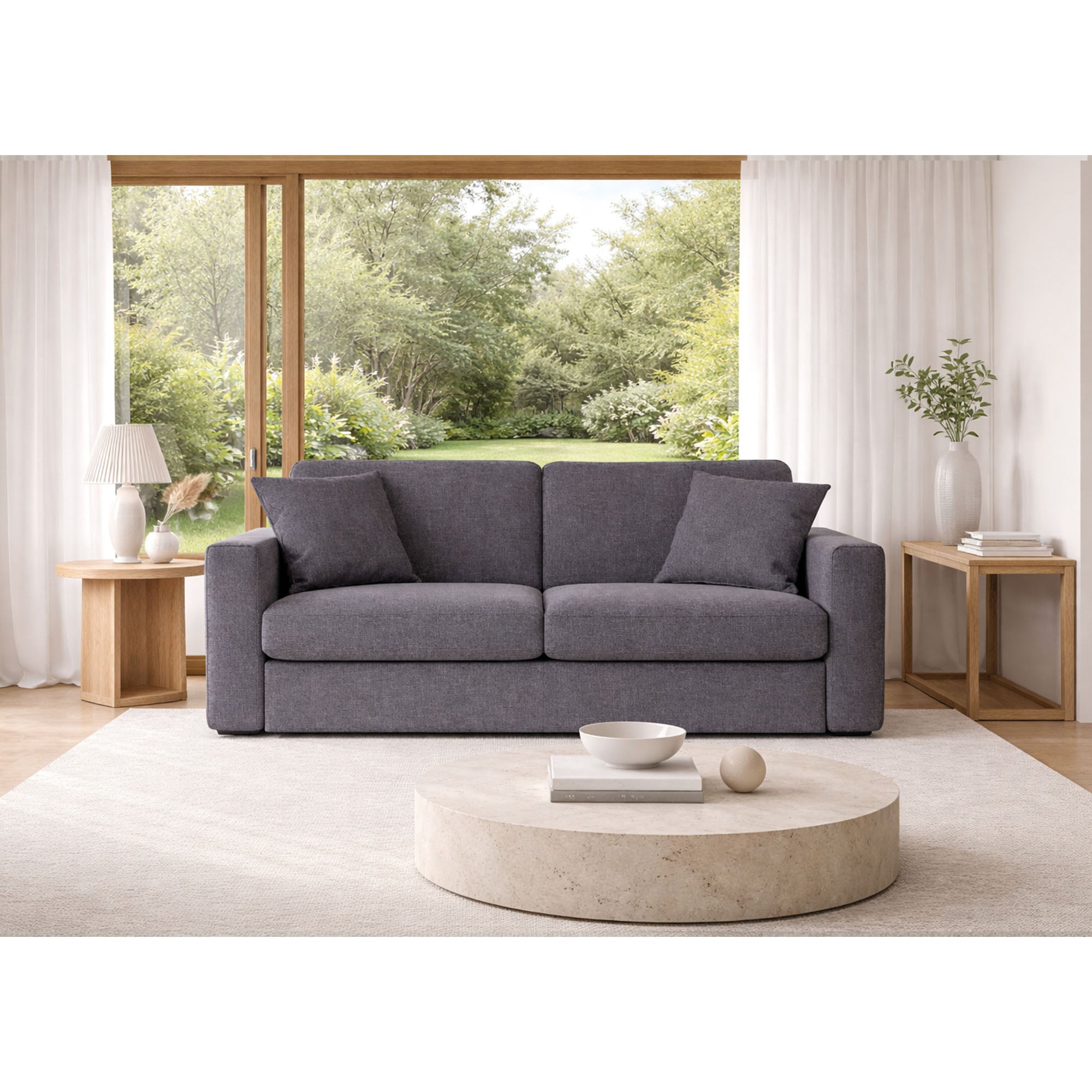 Canapé-lit Nereo avec matelas 18cm, déhoussable, fabriqué en Italie