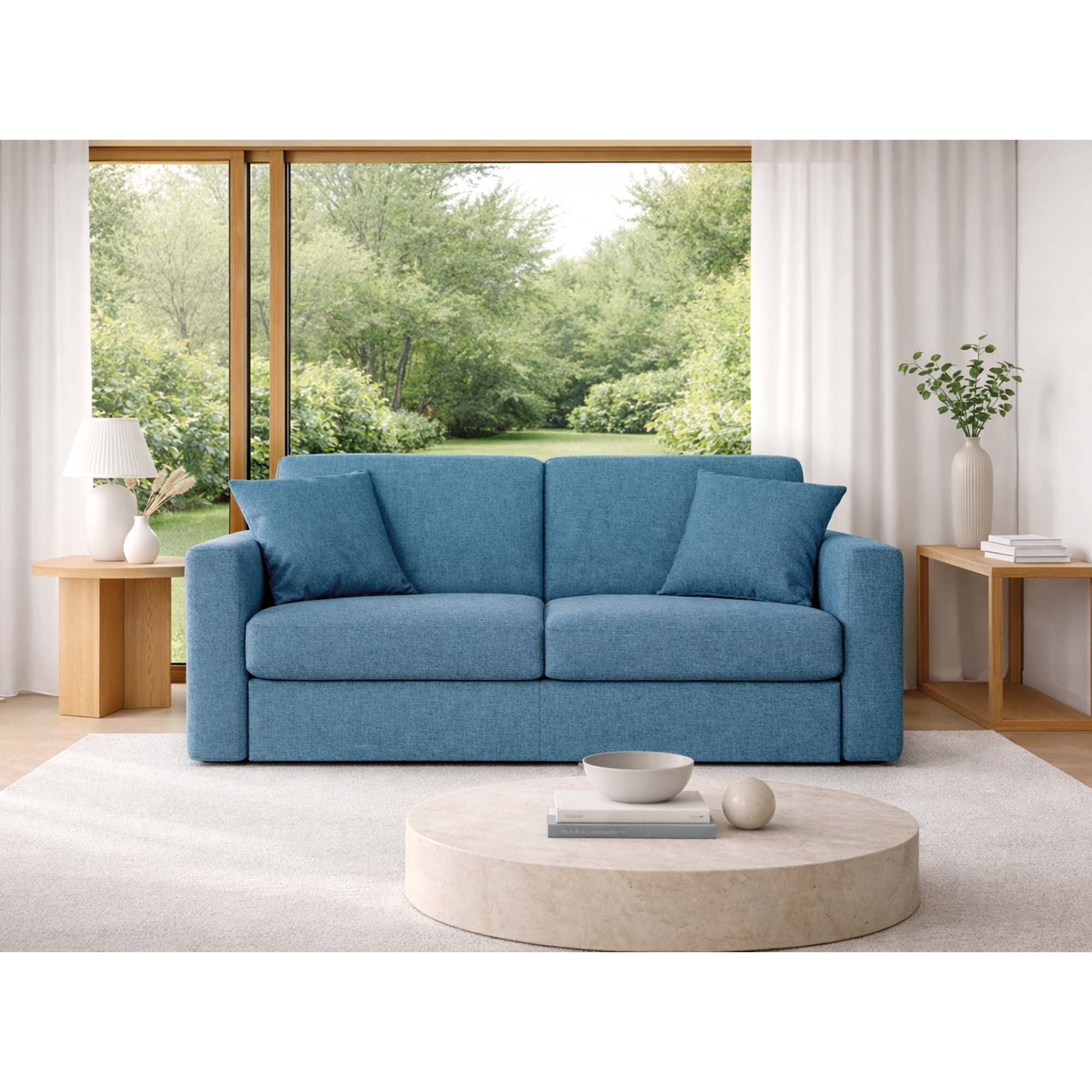 Divano letto Nereo con Materasso 18cm, sfoderabile, Made in Italy