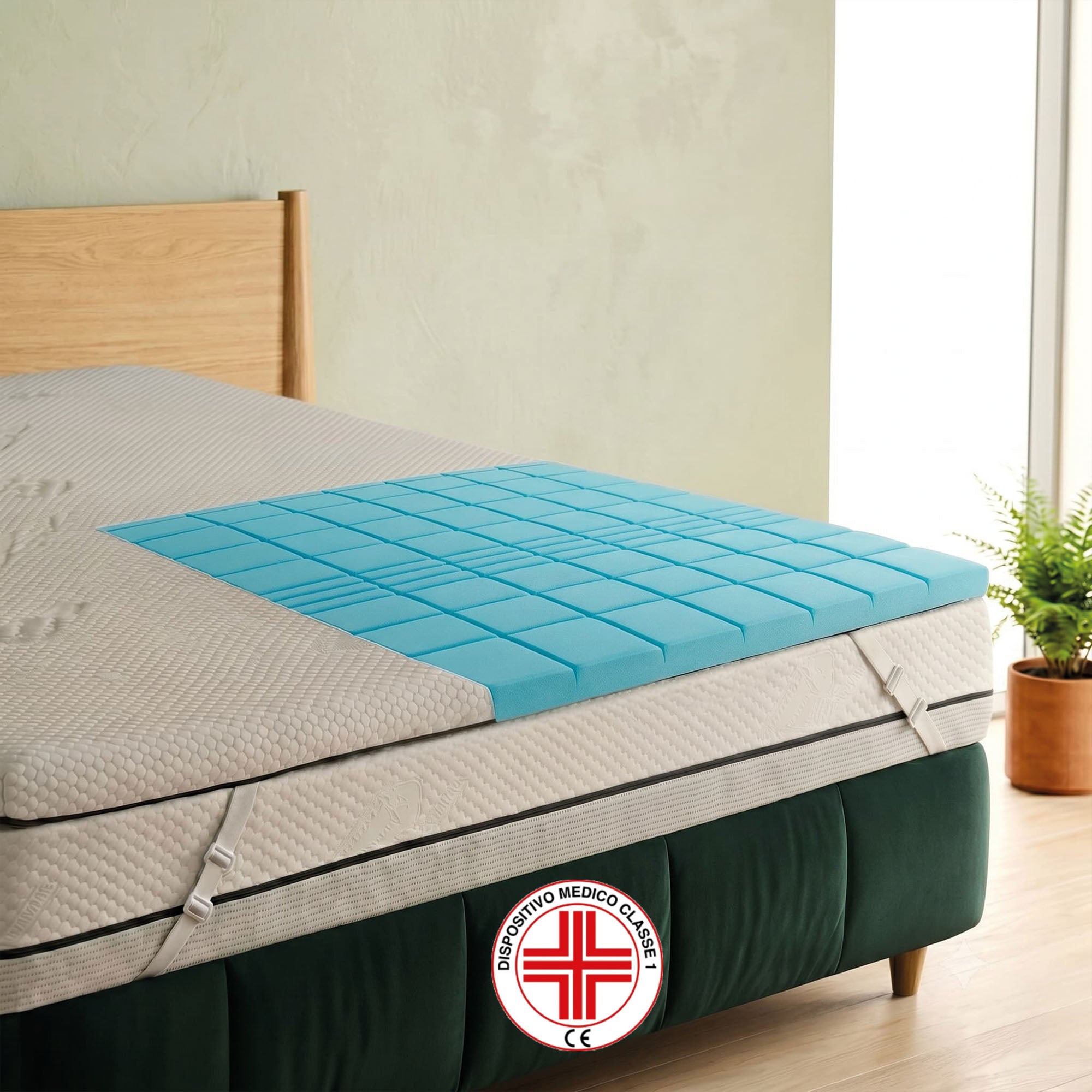 Topper Memory Foam 6cm Alta Densità - 7 Zone Ergonomiche - Made in Italy