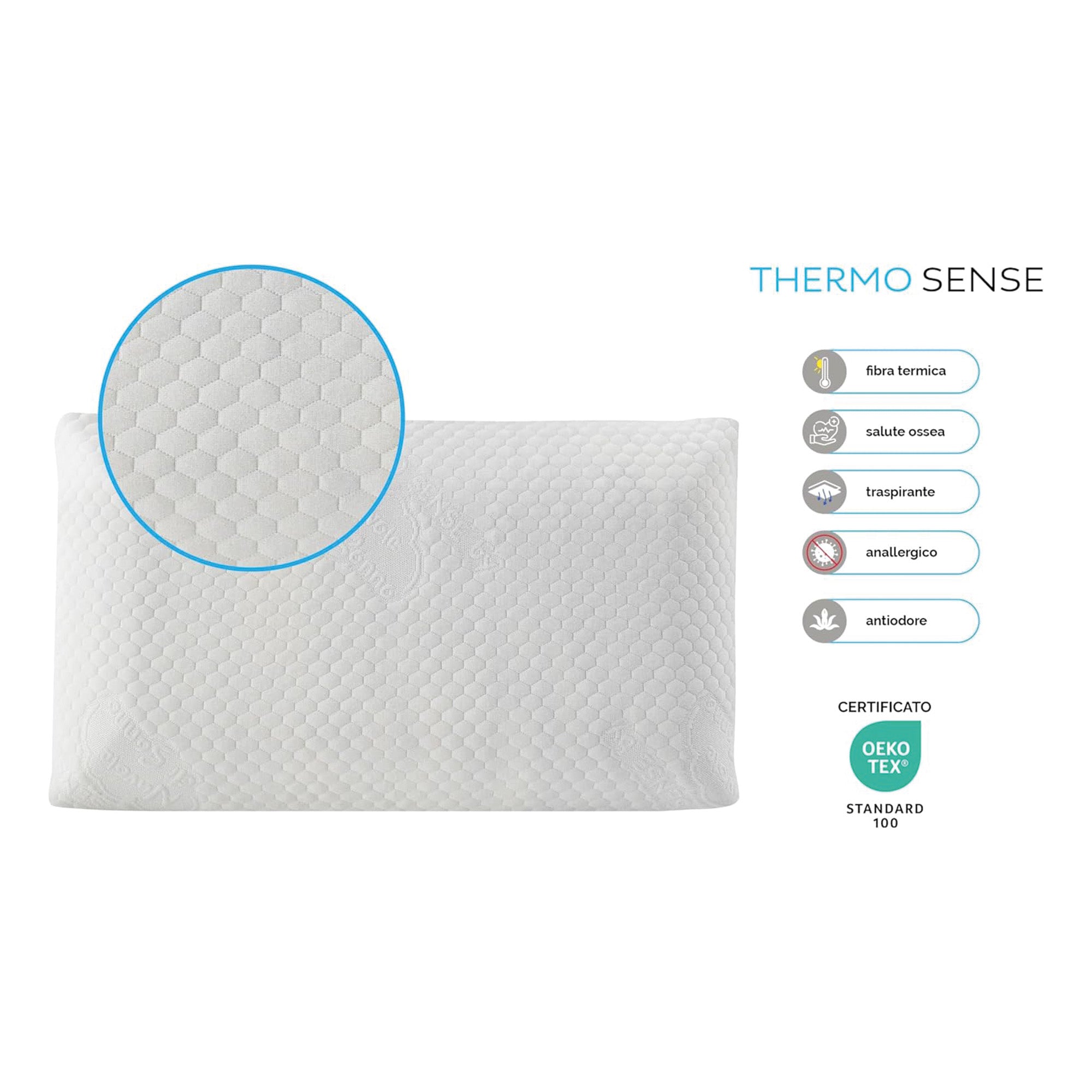 Oreiller de Massage de 13 cm de Haut en Mousse à Mémoire de Forme HD - Nuvole di Sonno