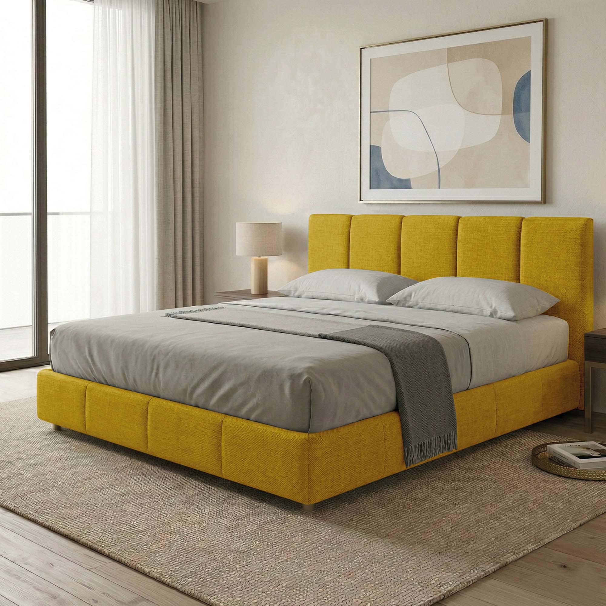 Letto Matrimoniale Contenitore con rete rinforzata e apertura facilitata Alma