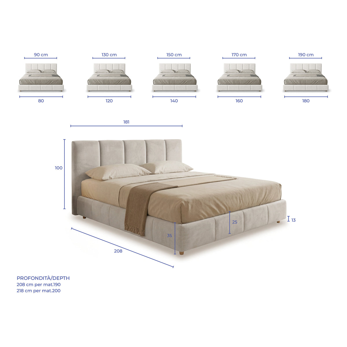 Letto Contenitore con rete rinforzata e apertura facilitata Alma