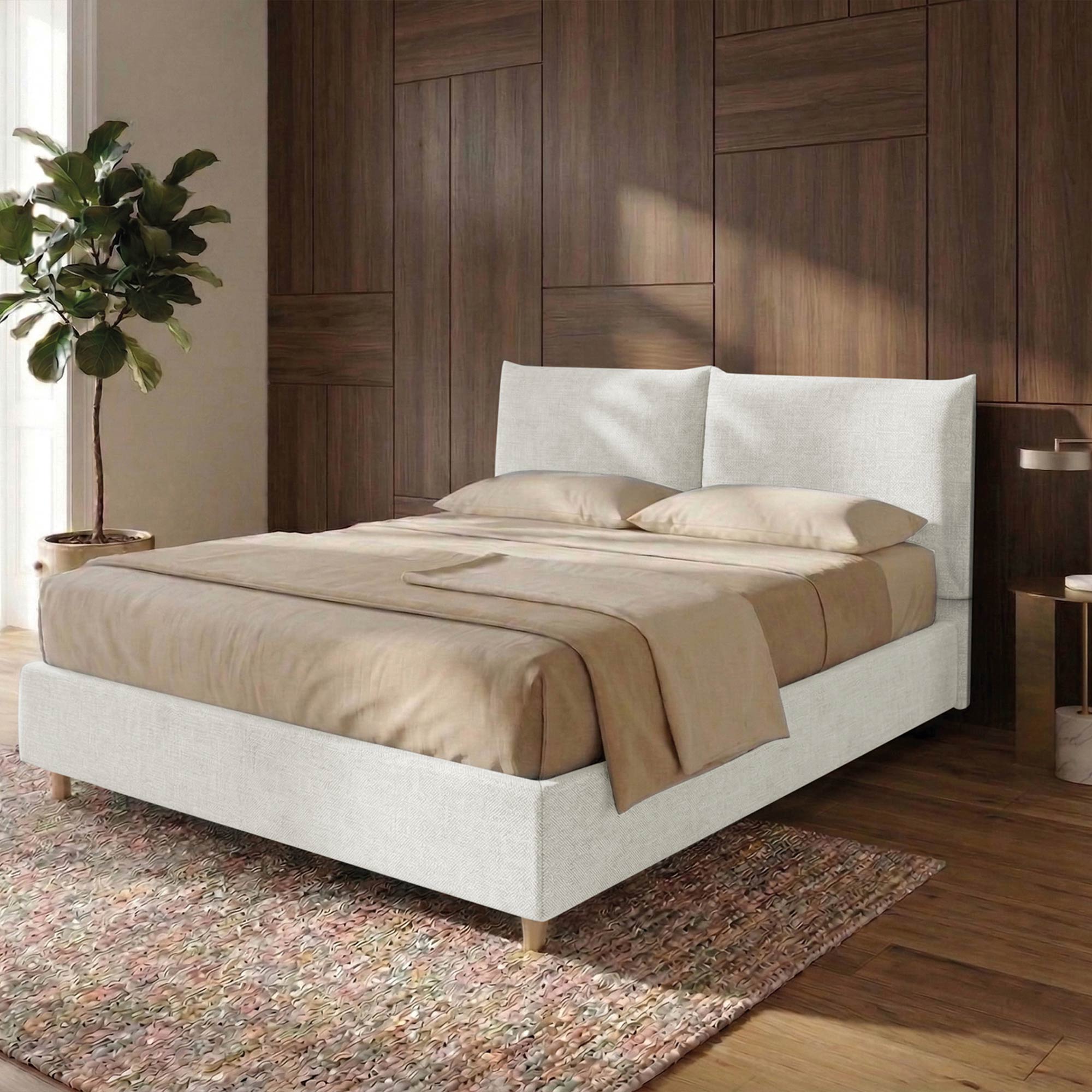 Letto Matrimoniale Contenitore con apertura facilitata e design classico Dune