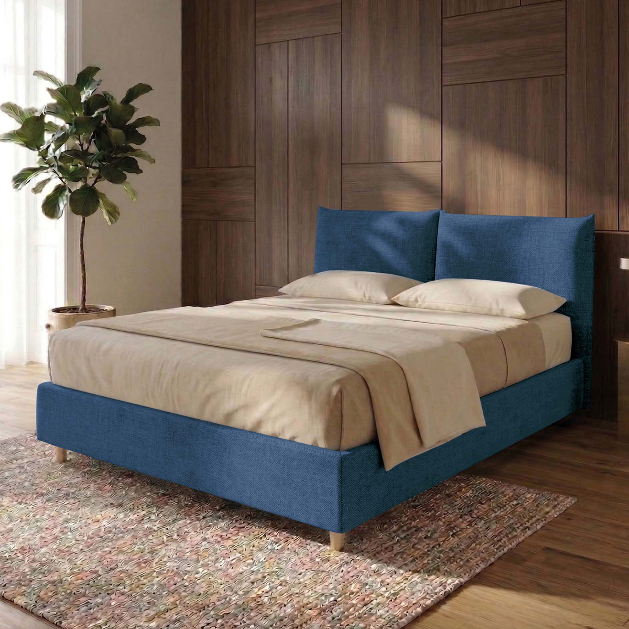 Letto Matrimoniale Contenitore con apertura facilitata e design classico Dune