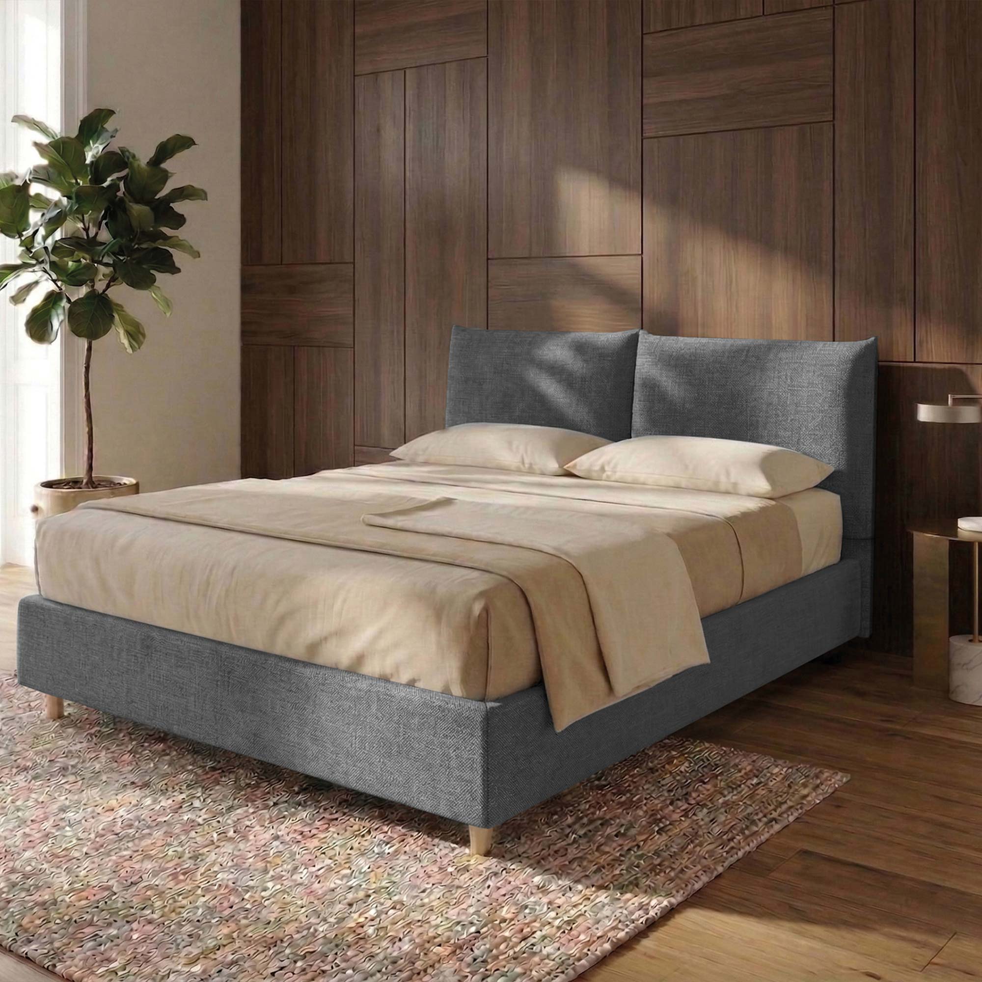 Letto Matrimoniale Contenitore con apertura facilitata e design classico Dune