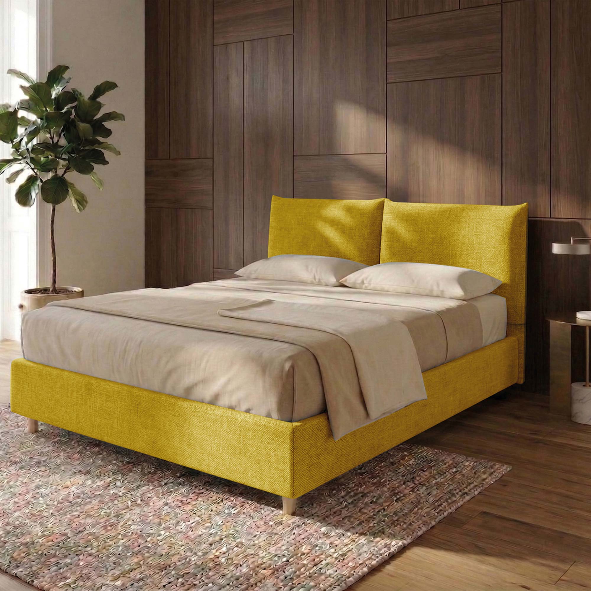 Letto Matrimoniale Contenitore con apertura facilitata e design classico Dune