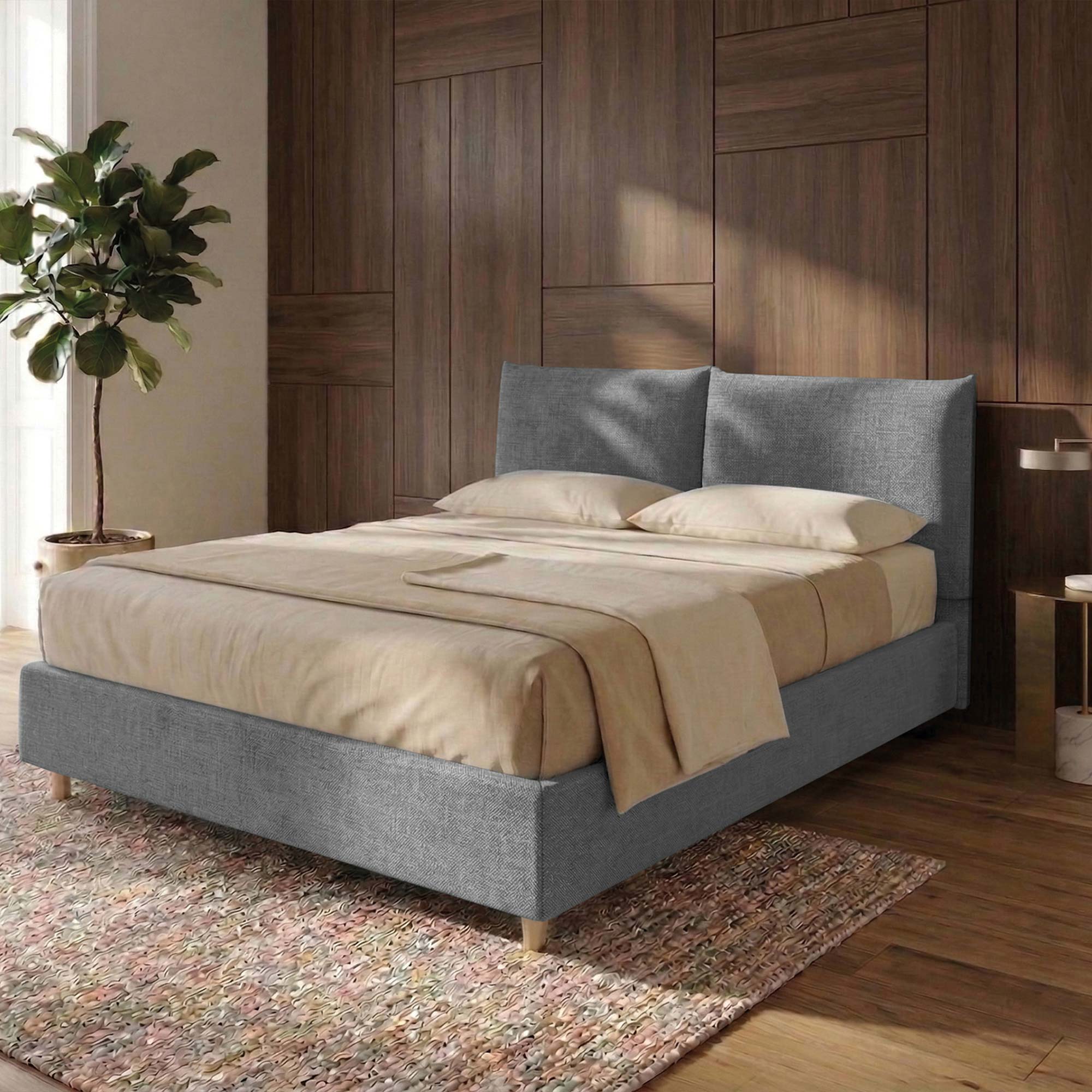 Letto Matrimoniale Contenitore con apertura facilitata e design classico Dune