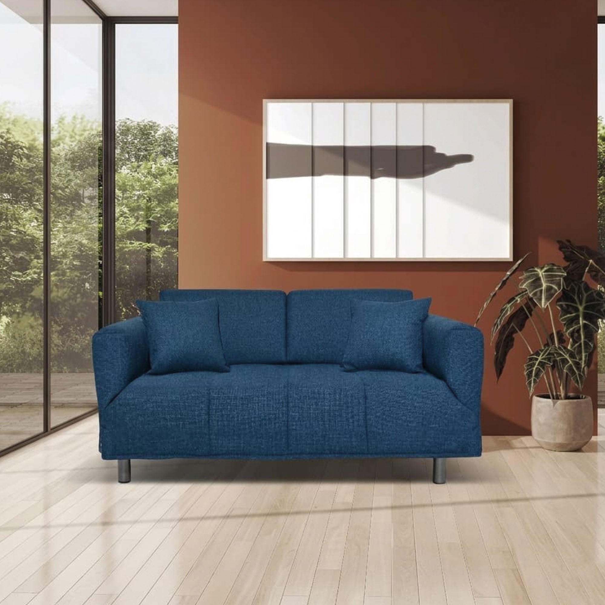 Divano Letto Levis con Materasso 10cm, sfoderabile, 2 cuscini omaggio, Made in Italy
