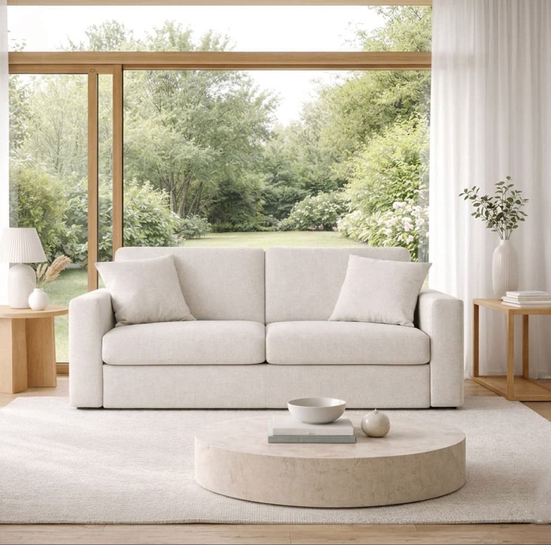 Divano letto Nereo con Materasso 18cm, sfoderabile, Made in Italy