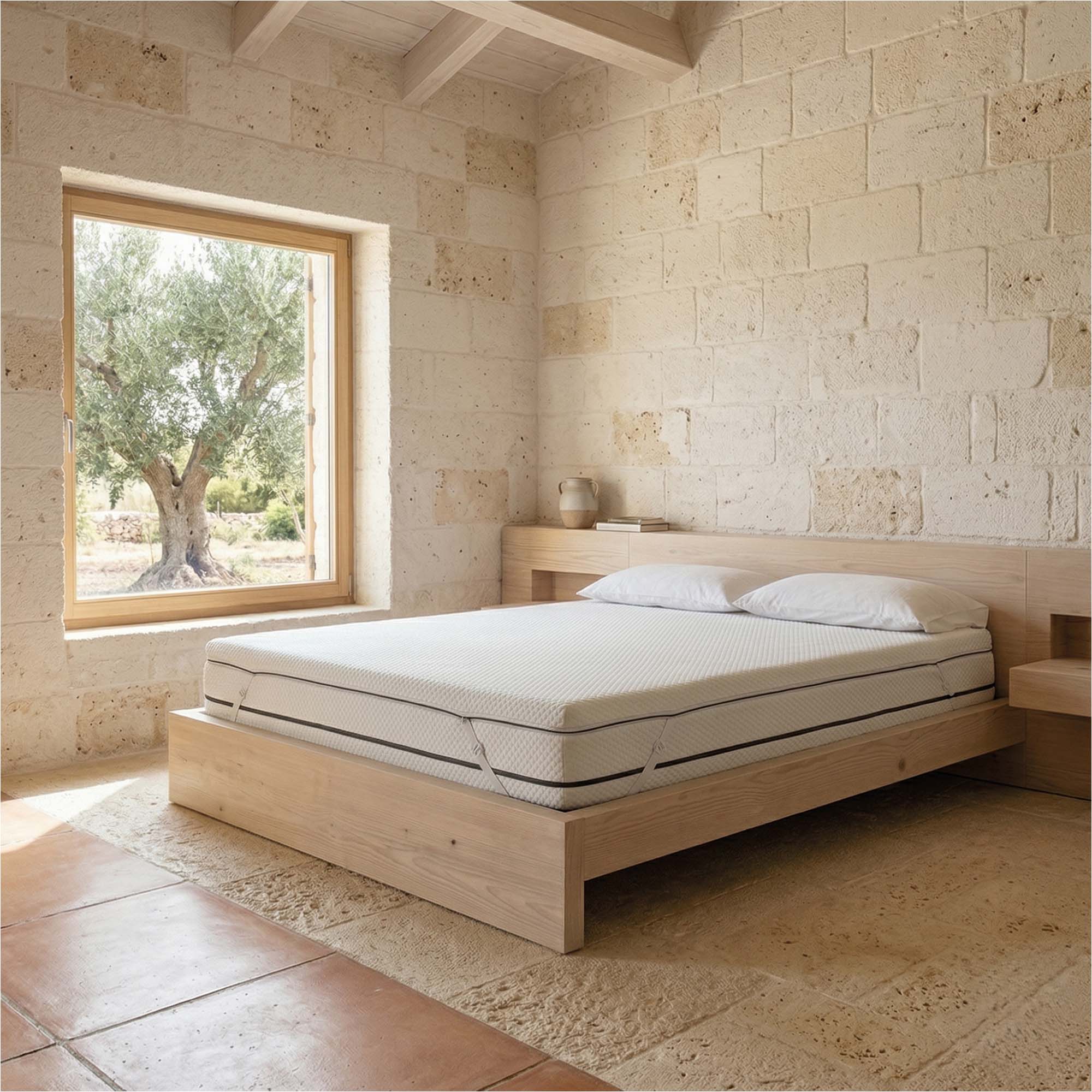 Topper Memory Foam 6cm Alta Densità - 7 Zone Ergonomiche - Made in Italy