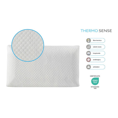 Oreiller Respirant en Pain de Savon de 13 cm de Haut en Mousse à Mémoire de Forme HD - Nuvole di Sonno