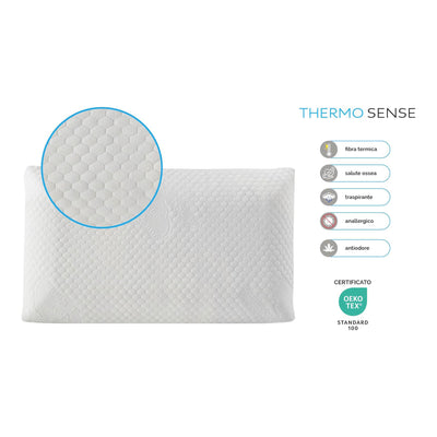 Coussin Massant Anti-Reflux de 18 cm de Hauteur Semi-Rigide en Mousse à Mémoire de Forme Haute Densité - Nuvole di Sonno