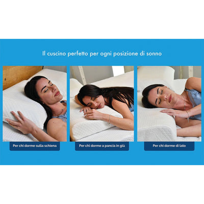 Coussin Massant Anti-Reflux de 18 cm de Hauteur Semi-Rigide en Mousse à Mémoire de Forme Haute Densité - Nuvole di Sonno