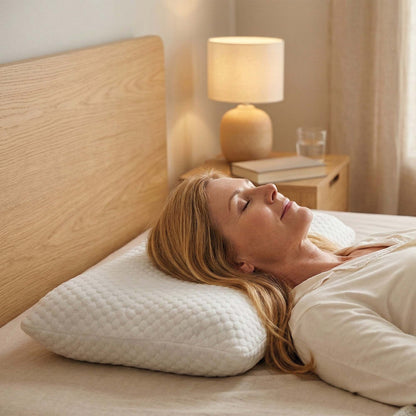 Coussin Massant Anti-Reflux de 18 cm de Hauteur Semi-Rigide en Mousse à Mémoire de Forme Haute Densité - Nuvole di Sonno