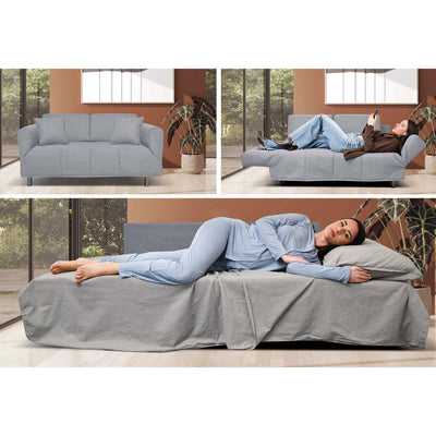 Canapé-lit Levis avec matelas 10cm, déhoussable, 2 coussins offerts, Fabriqué en Italie