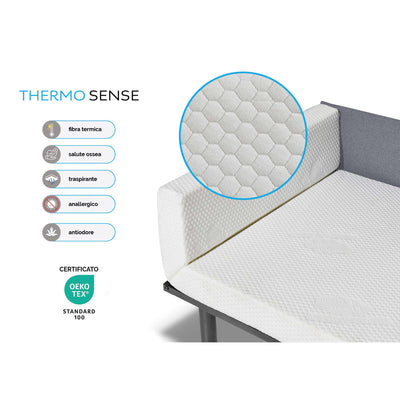 Canapé-lit Levis avec matelas 10cm, déhoussable, 2 coussins offerts, Fabriqué en Italie